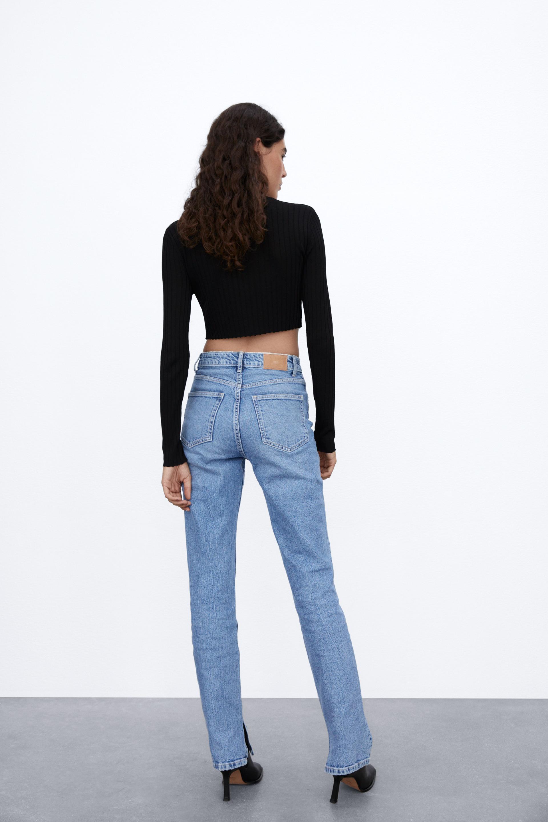 zara split jeans