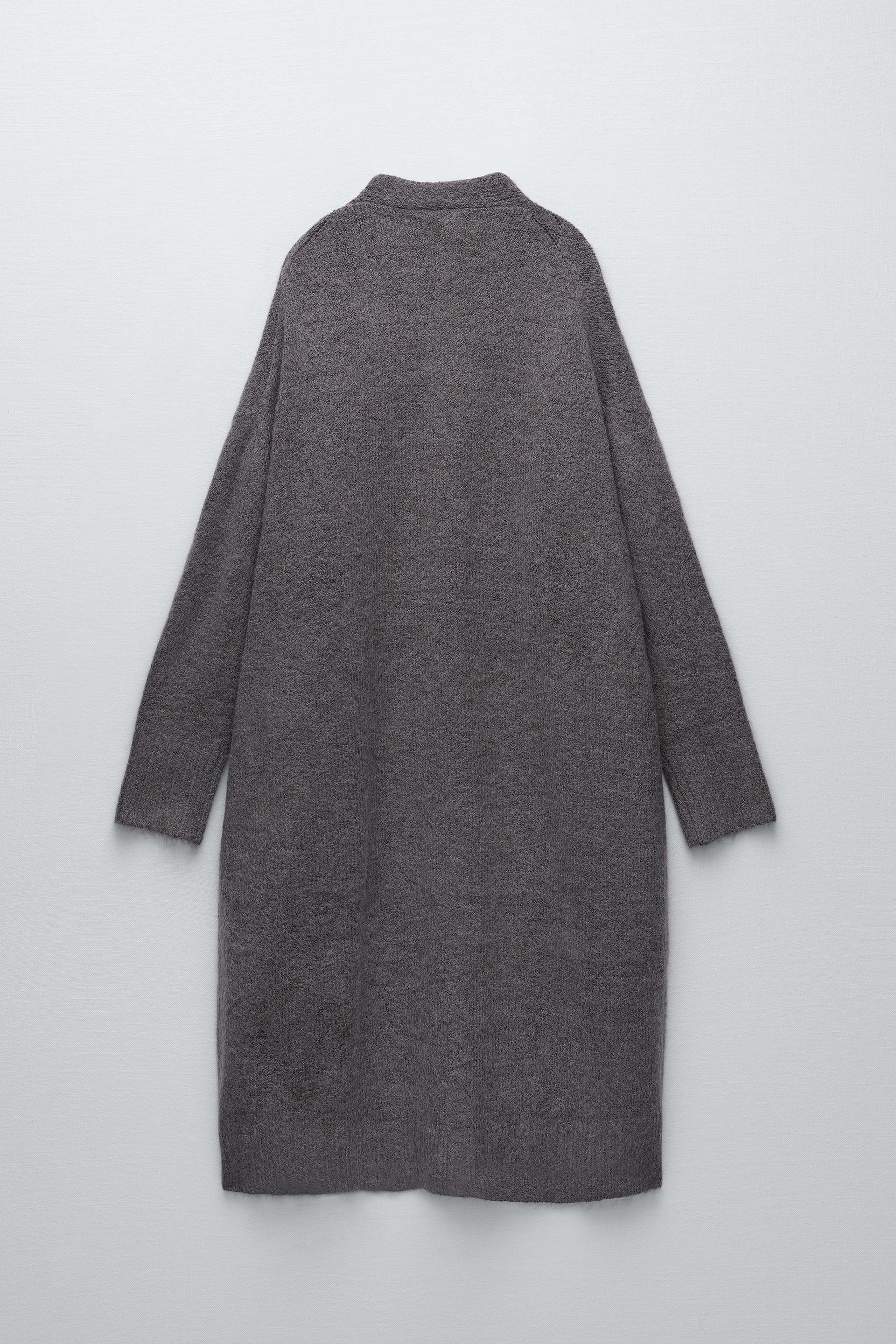 Zara LONG KNIT CARDIGAN WITH POCKETS 142882039802
