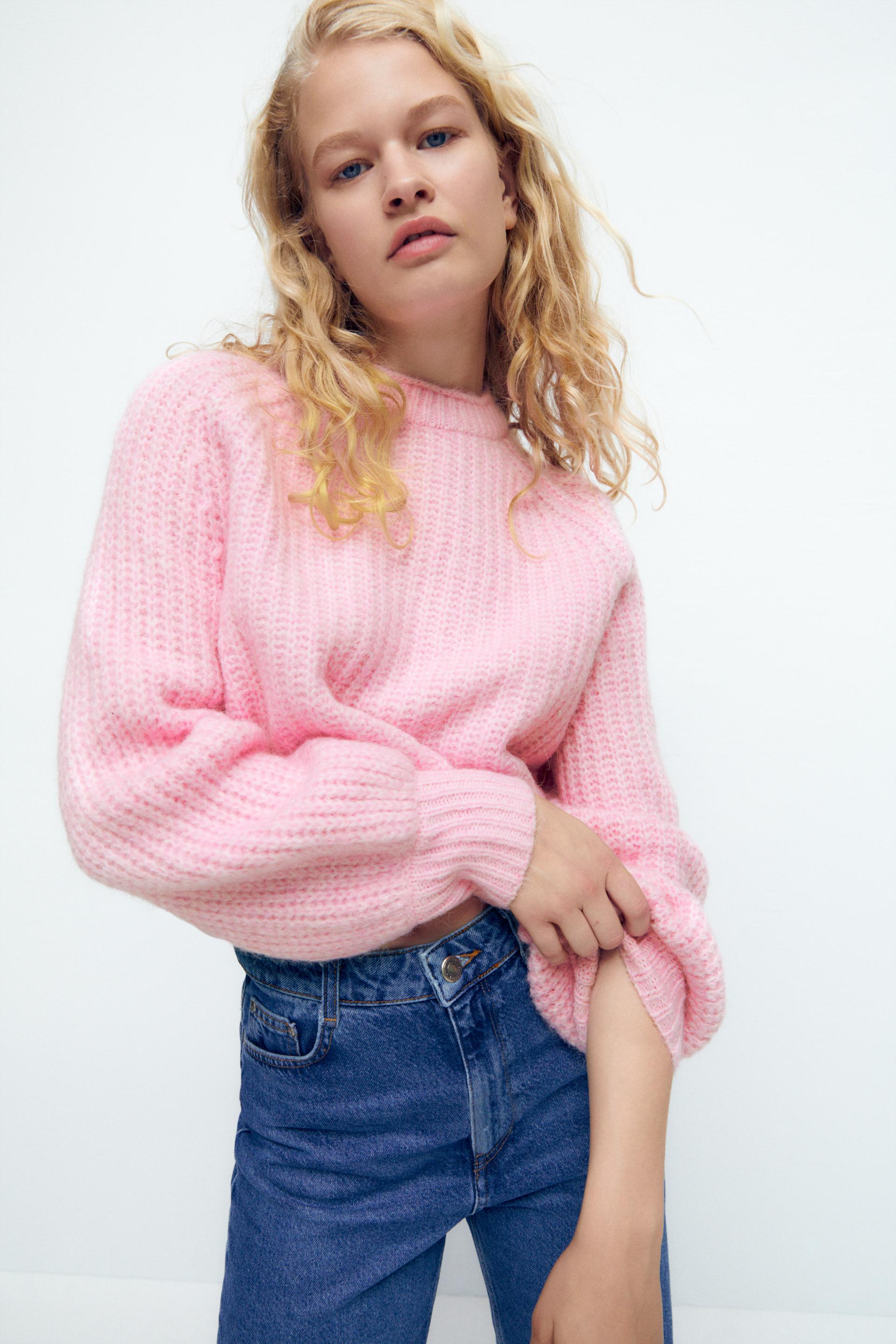 Zara PURL KNIT SWEATER 135326846621