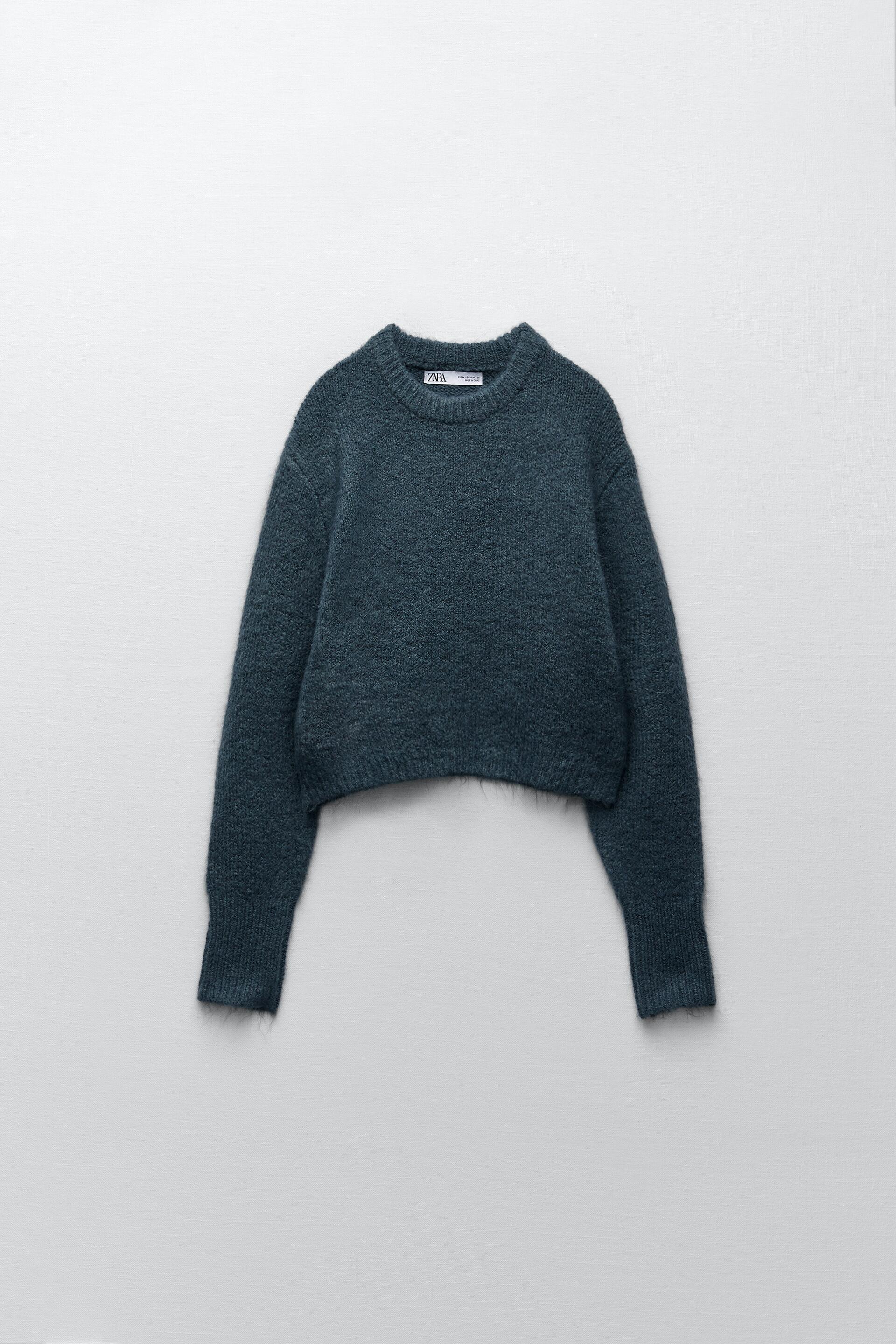 Zara CROPPED KNIT SWEATER 142883059407