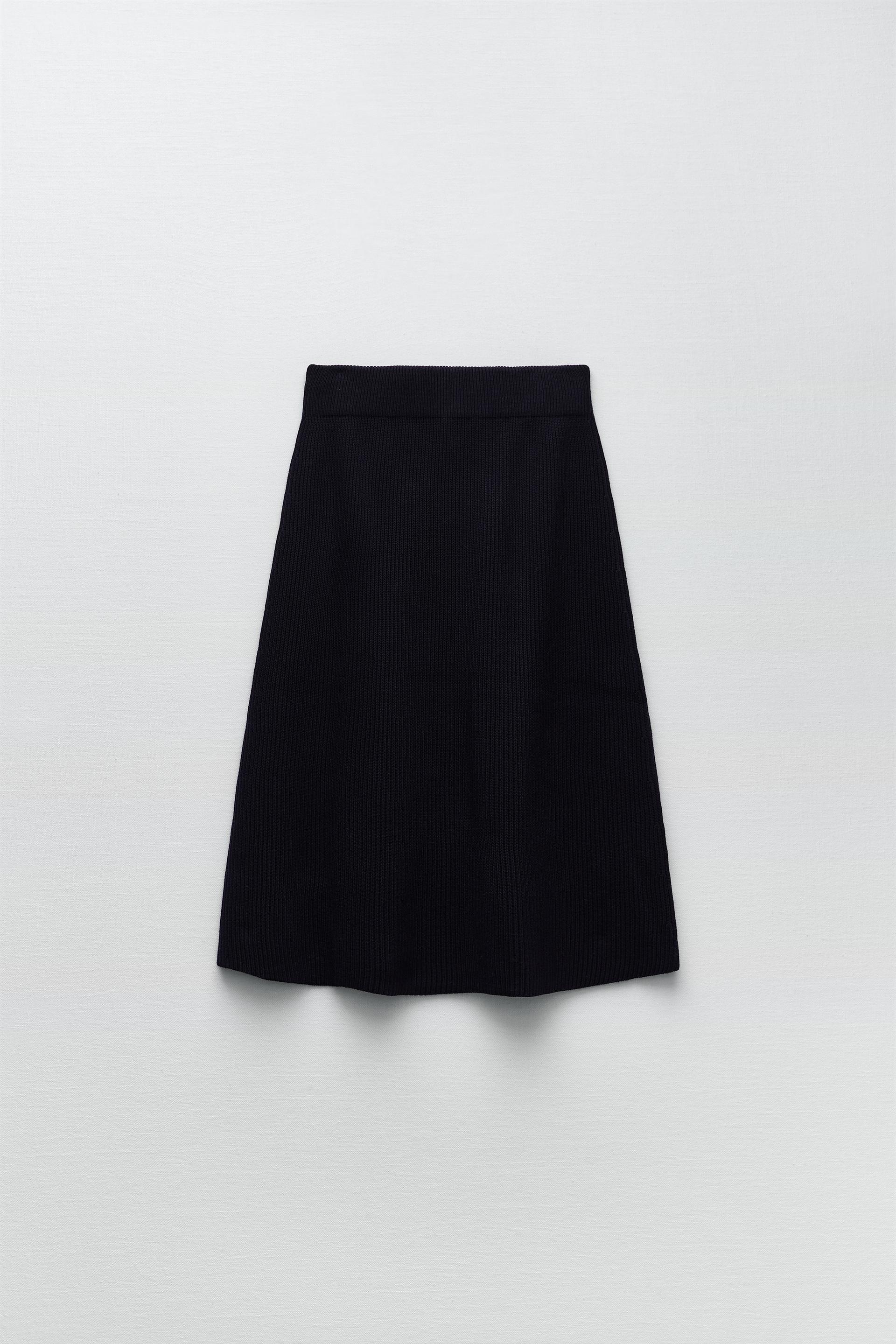 Zara KNIT MIDI SKIRT 137019800401