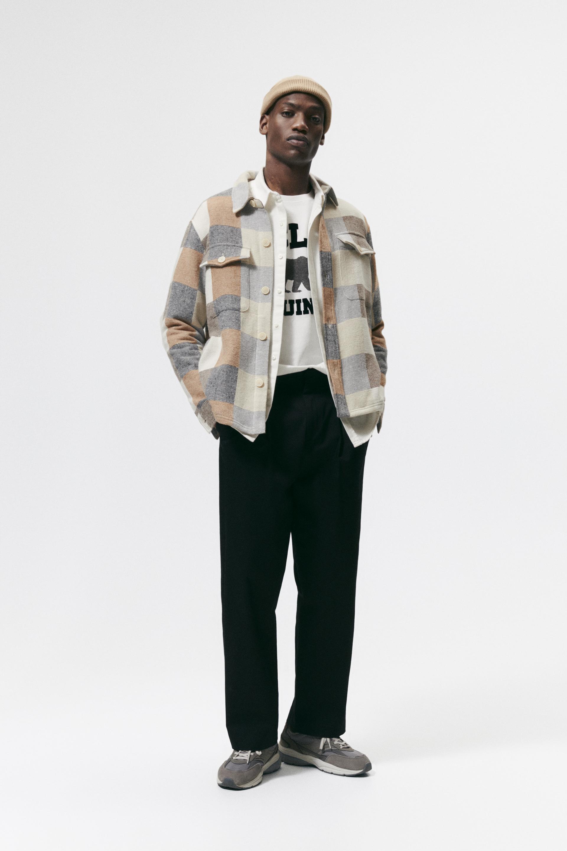 zara plaid flannel overshirt