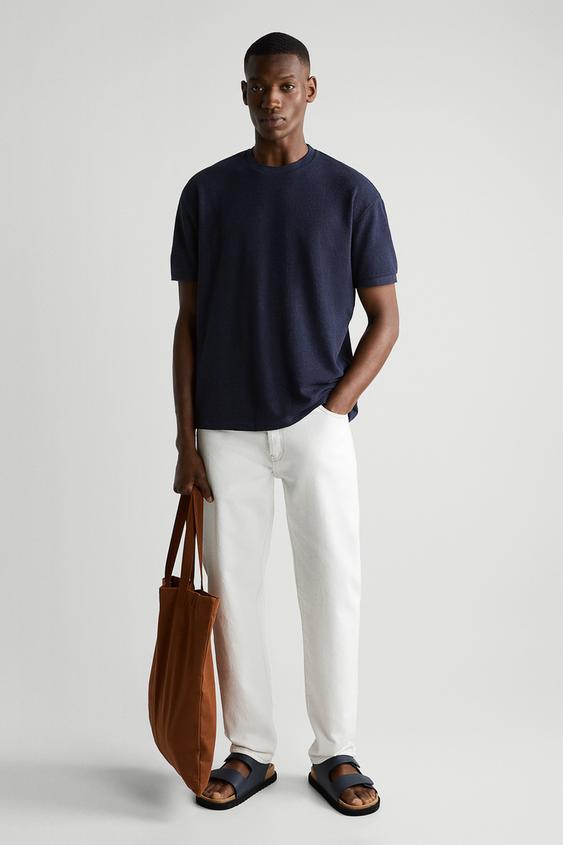 Zara EMBROIDERED KNIT TSHIRT 120364514401