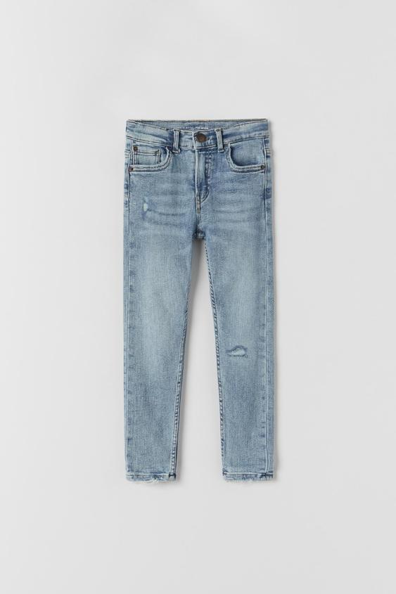 JEANS PREMIUM ELÁSTIC BLEACH WASH Bleu clair ZARA France