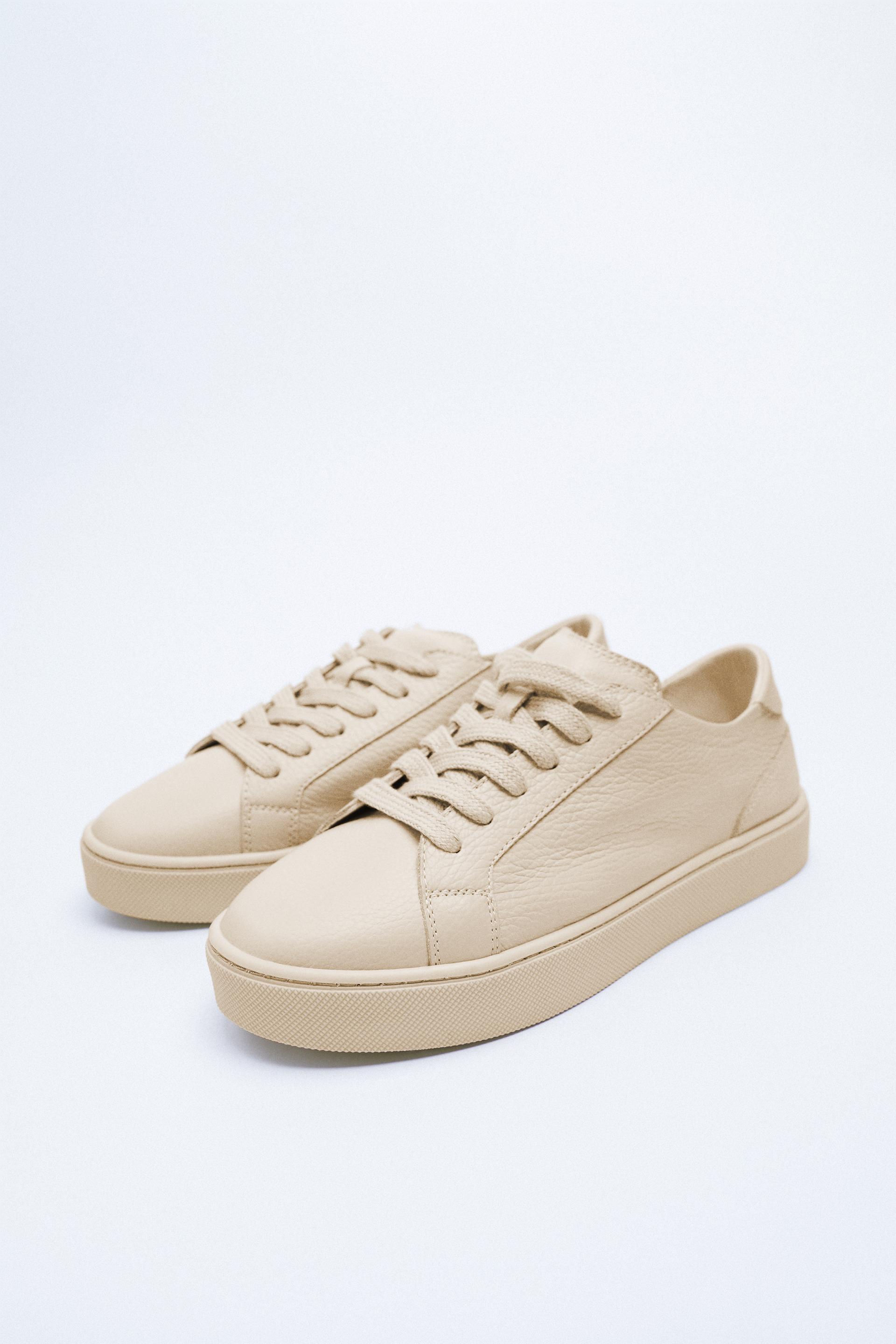 zara leather trainers