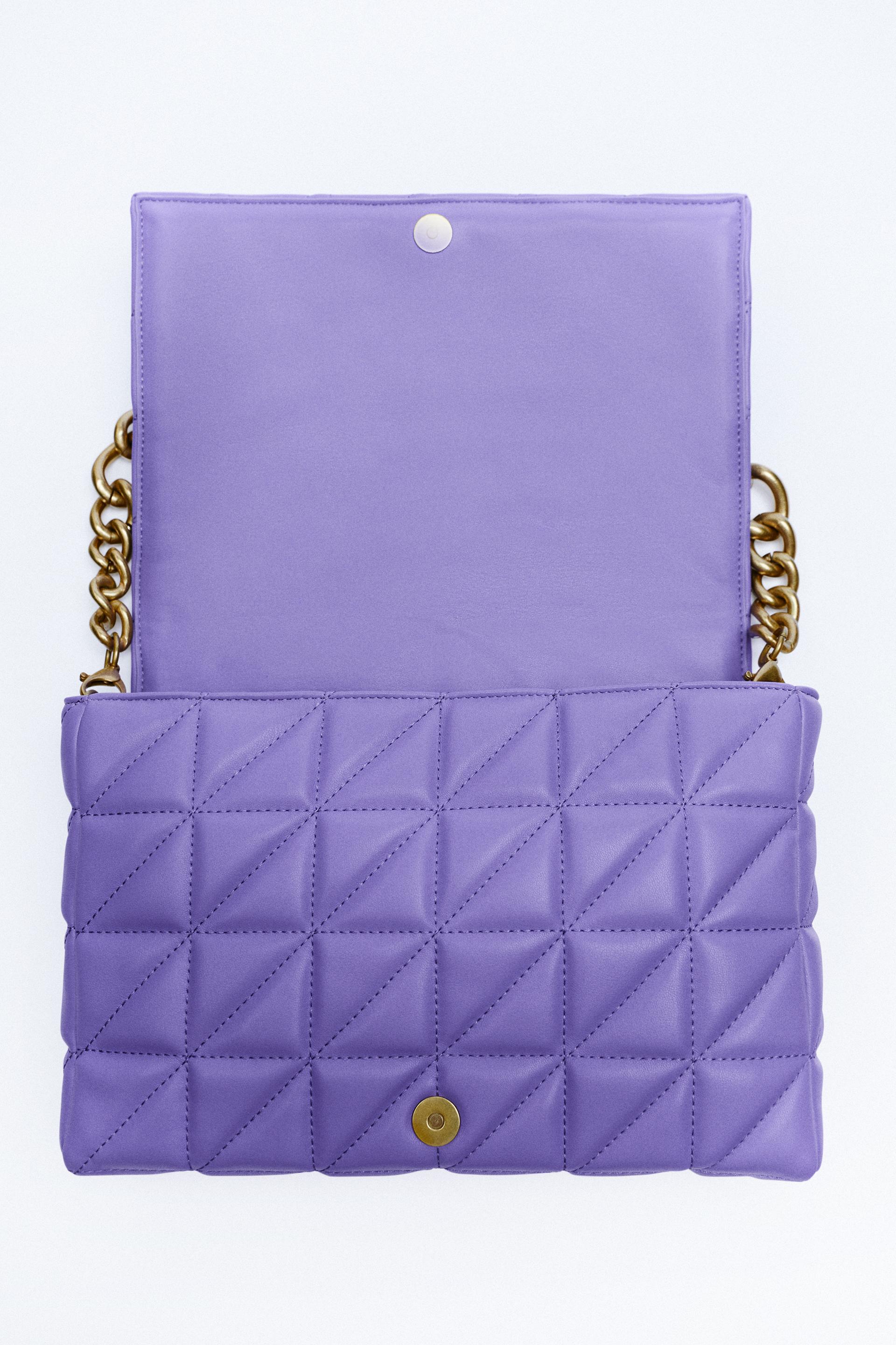 Zara QUILTED CHAIN STRAP SHOULDER BAG 1353274130813