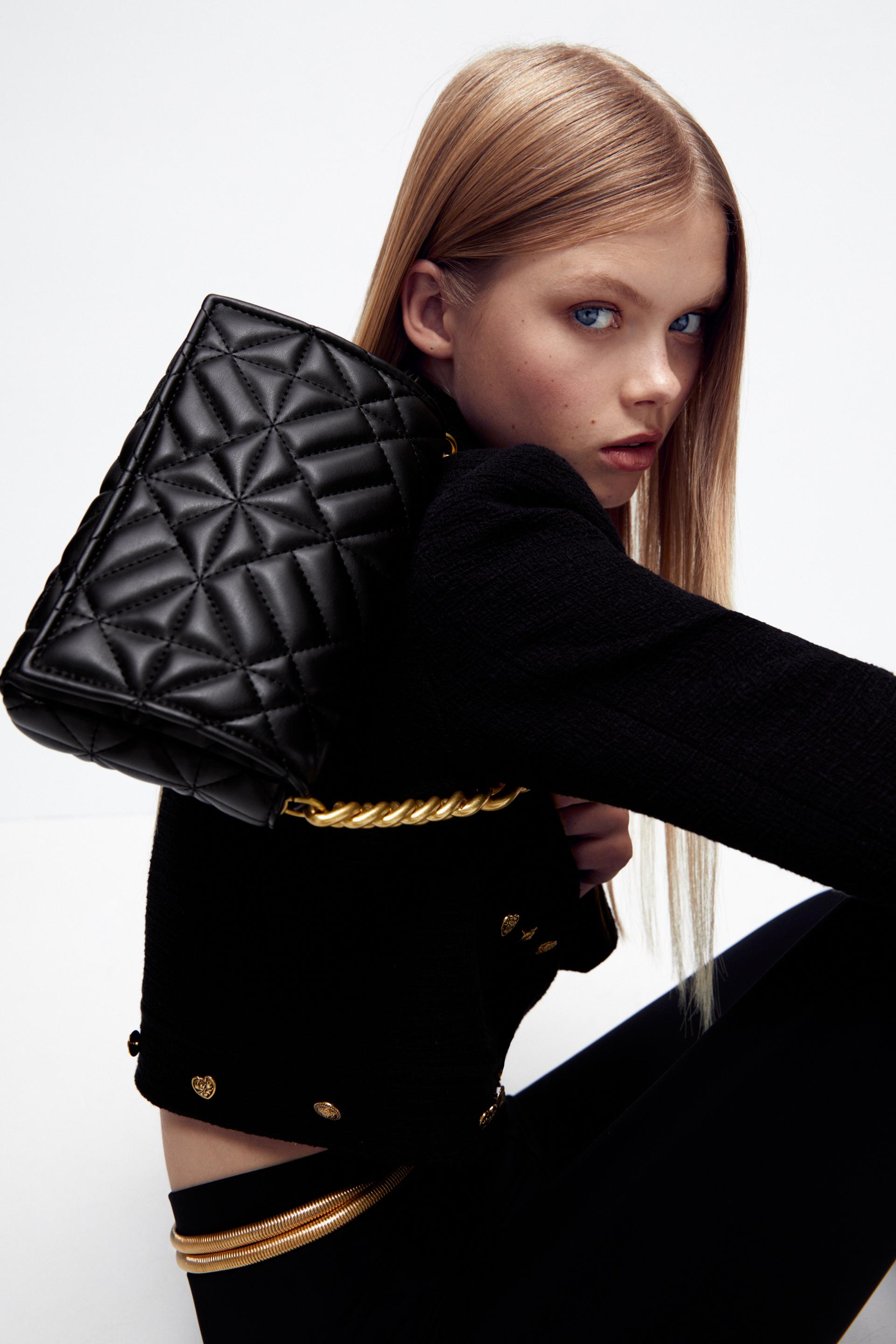 Zara QUILTED CHAIN STRAP SHOULDER BAG 134265384 040 3