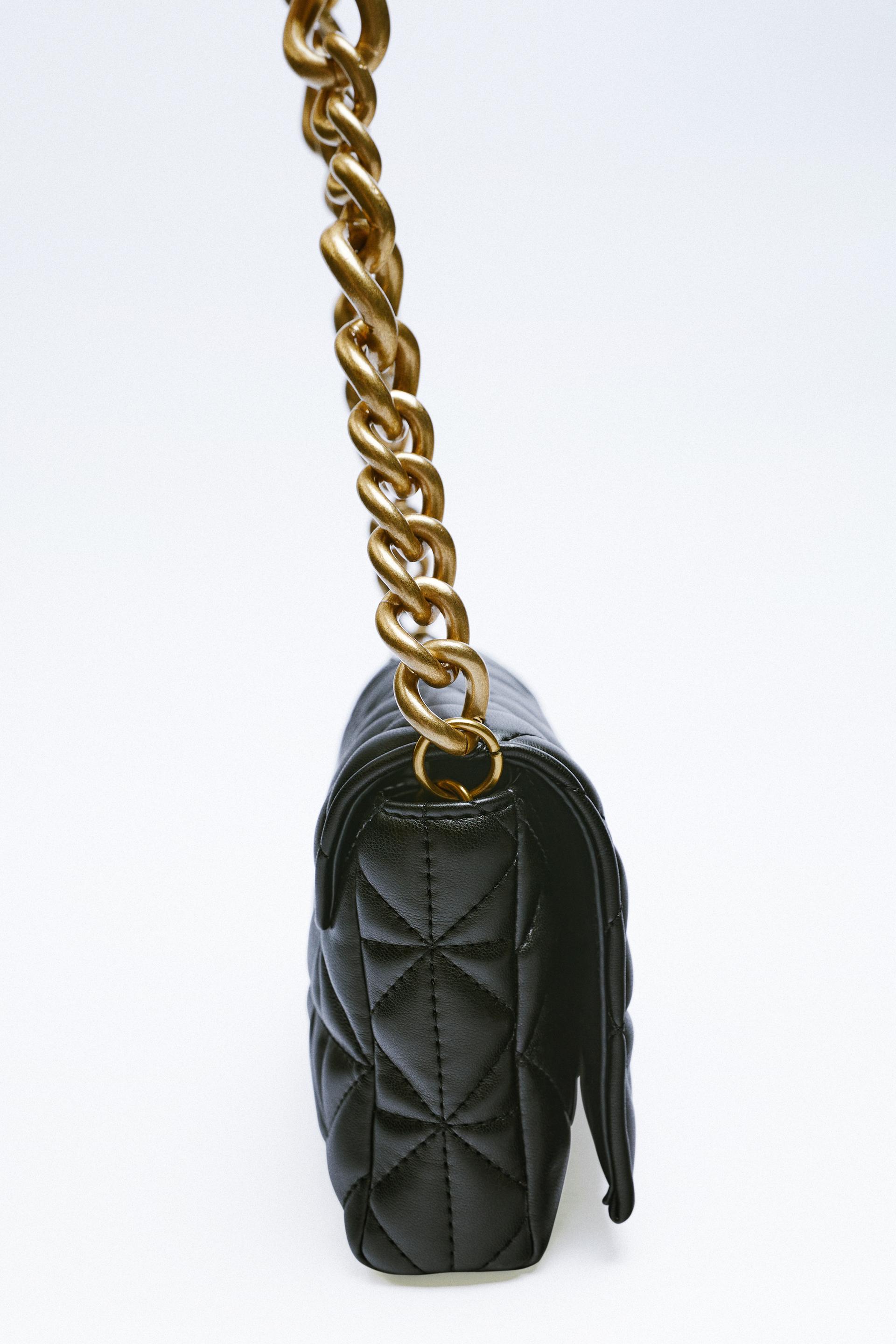 Zara QUILTED CHAIN STRAP SHOULDER BAG 134265384 040 3