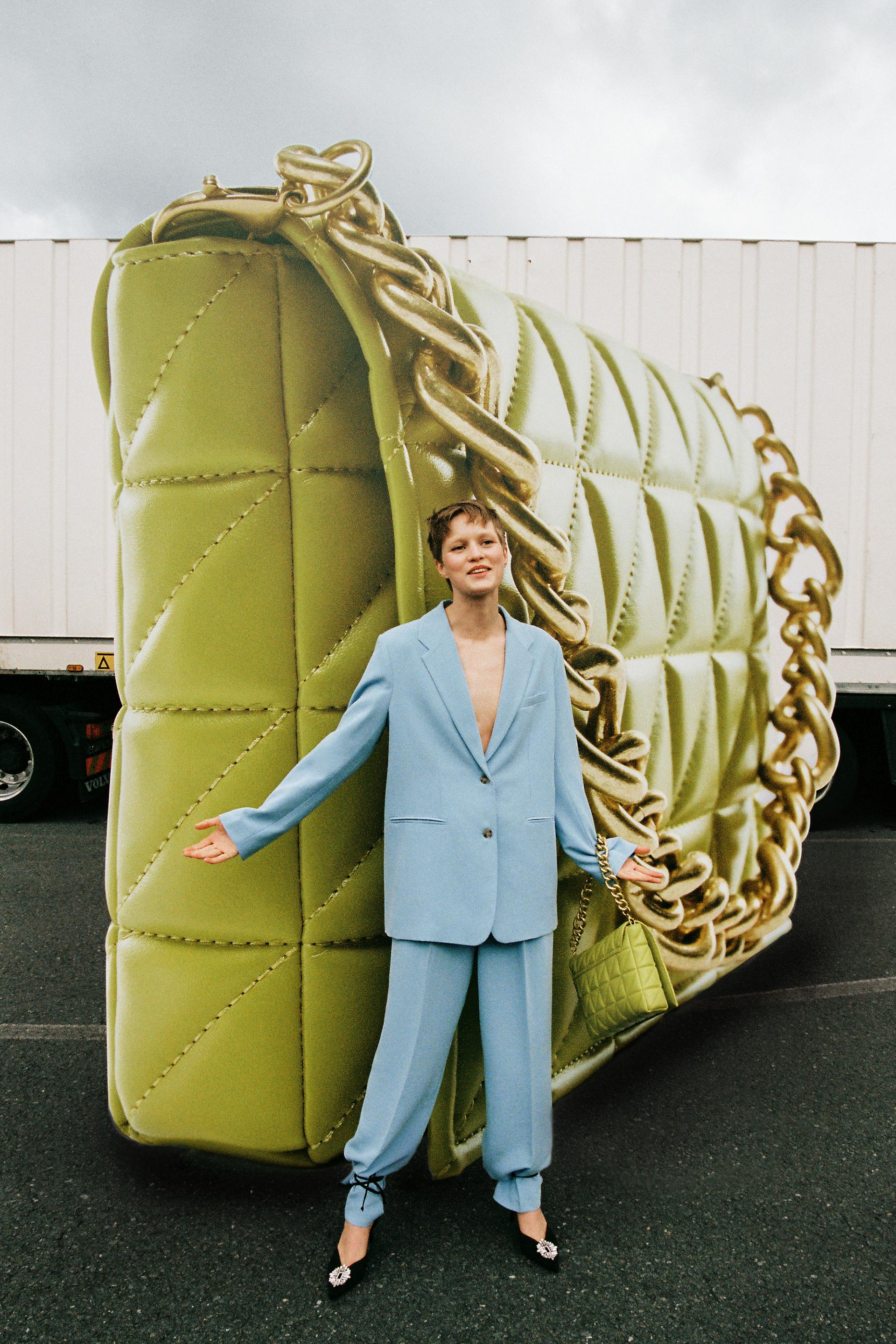 Zara QUILTED CHAIN STRAP SHOULDER BAG 1112308820973