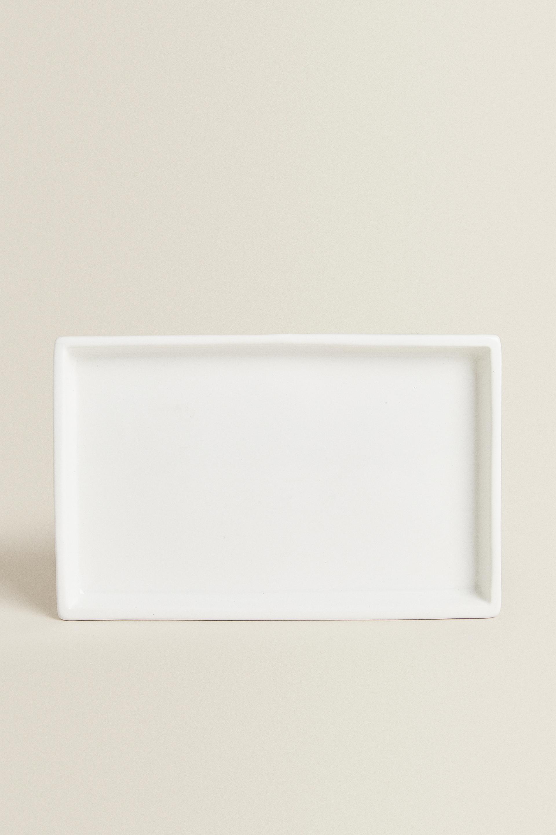 WHITE EARTHENWARE BATHROOM TRAY - White | ZARA United Kingdom