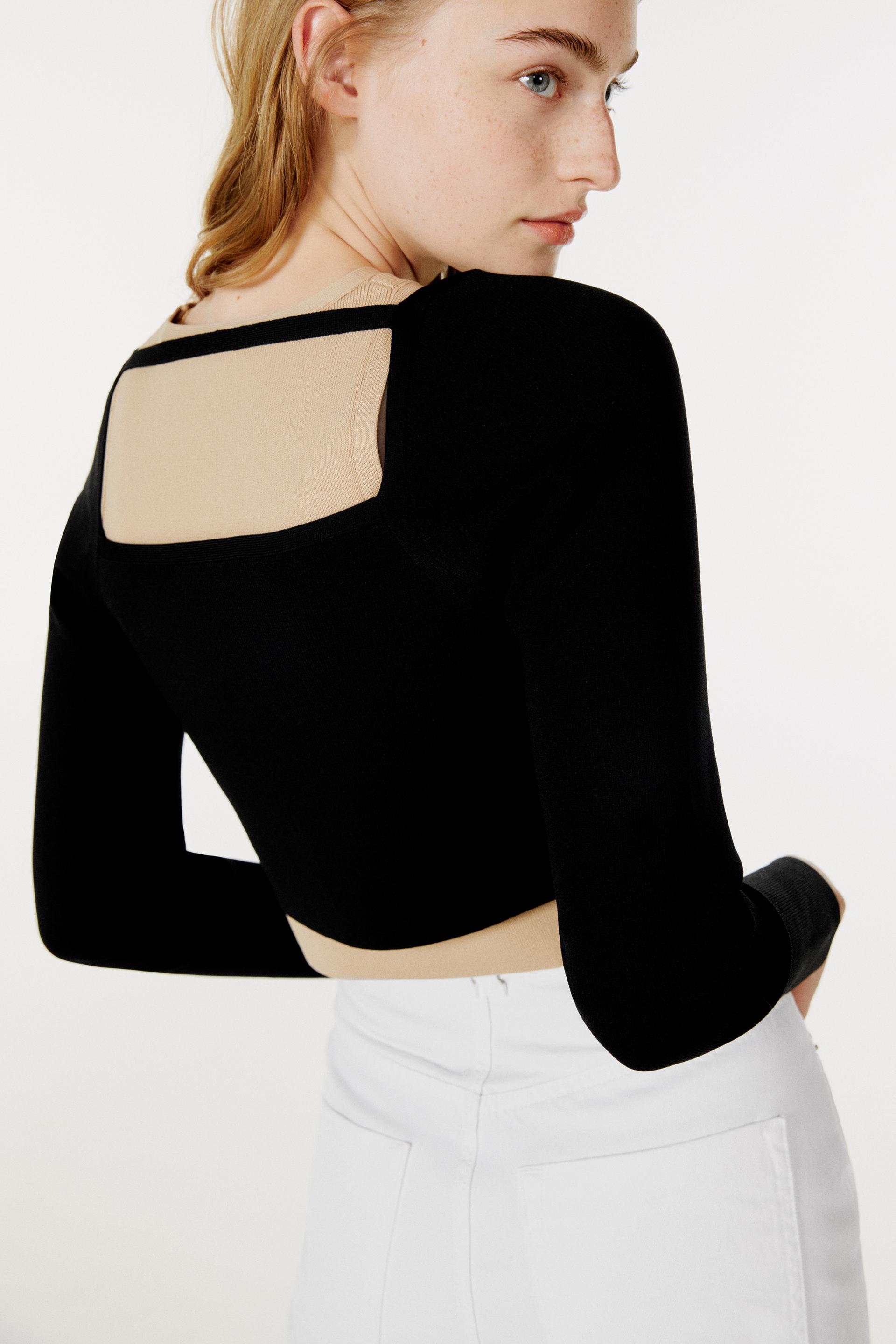 Zara KNIT CROP TOP 99422585800