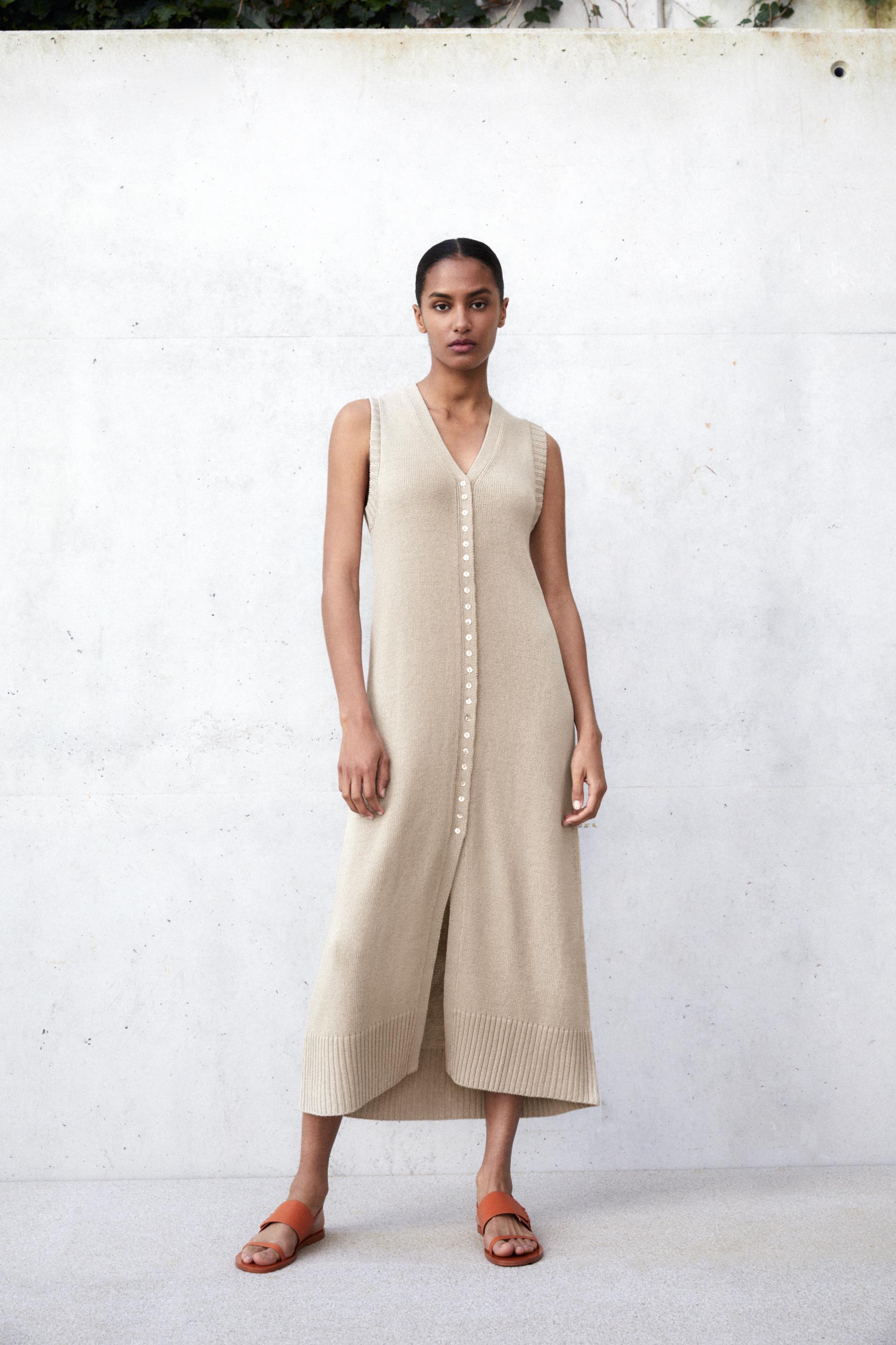 Zara LONG KNIT DRESS 118515171806