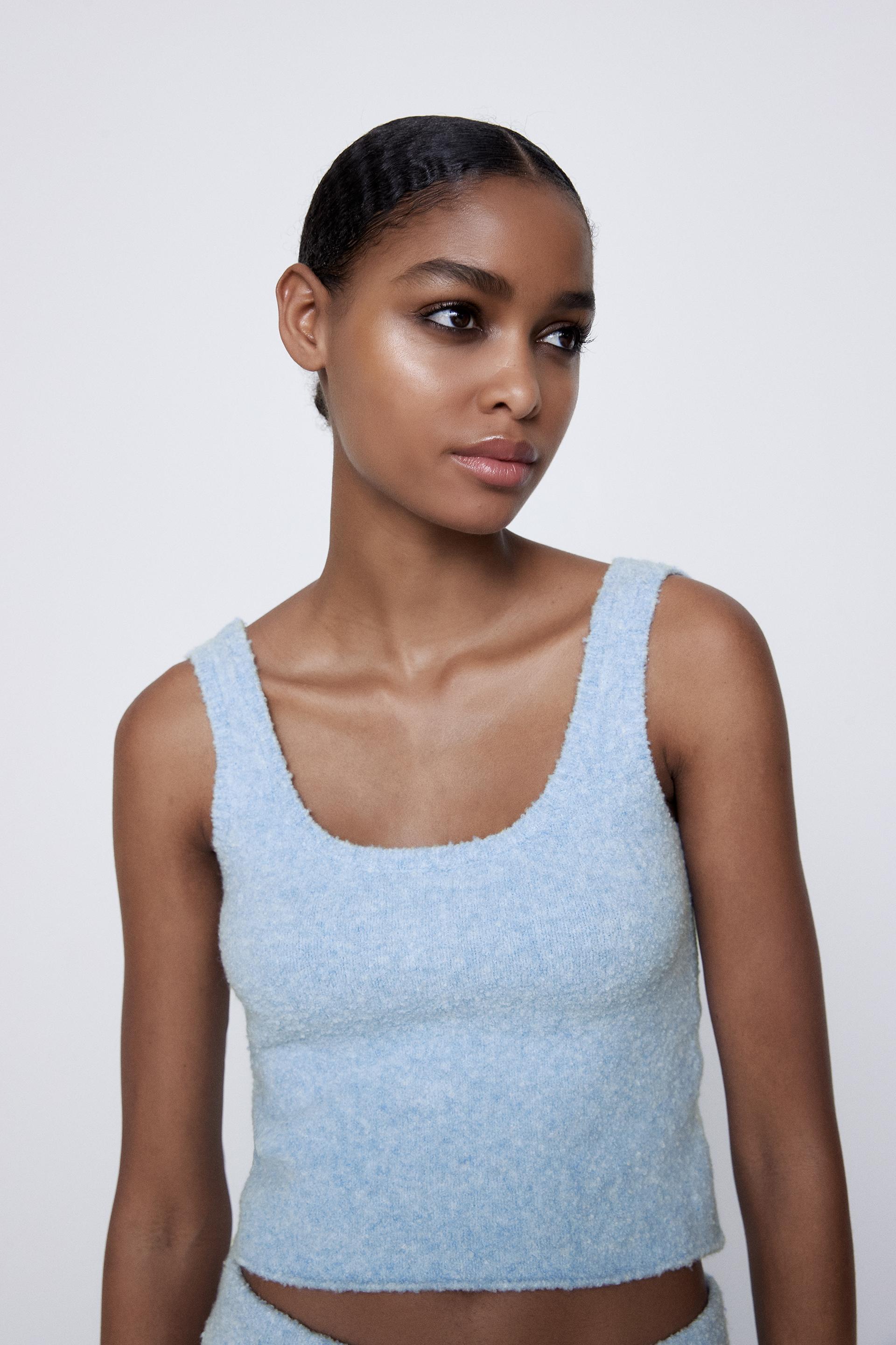 Zara KNIT CROP TOP 89152047406