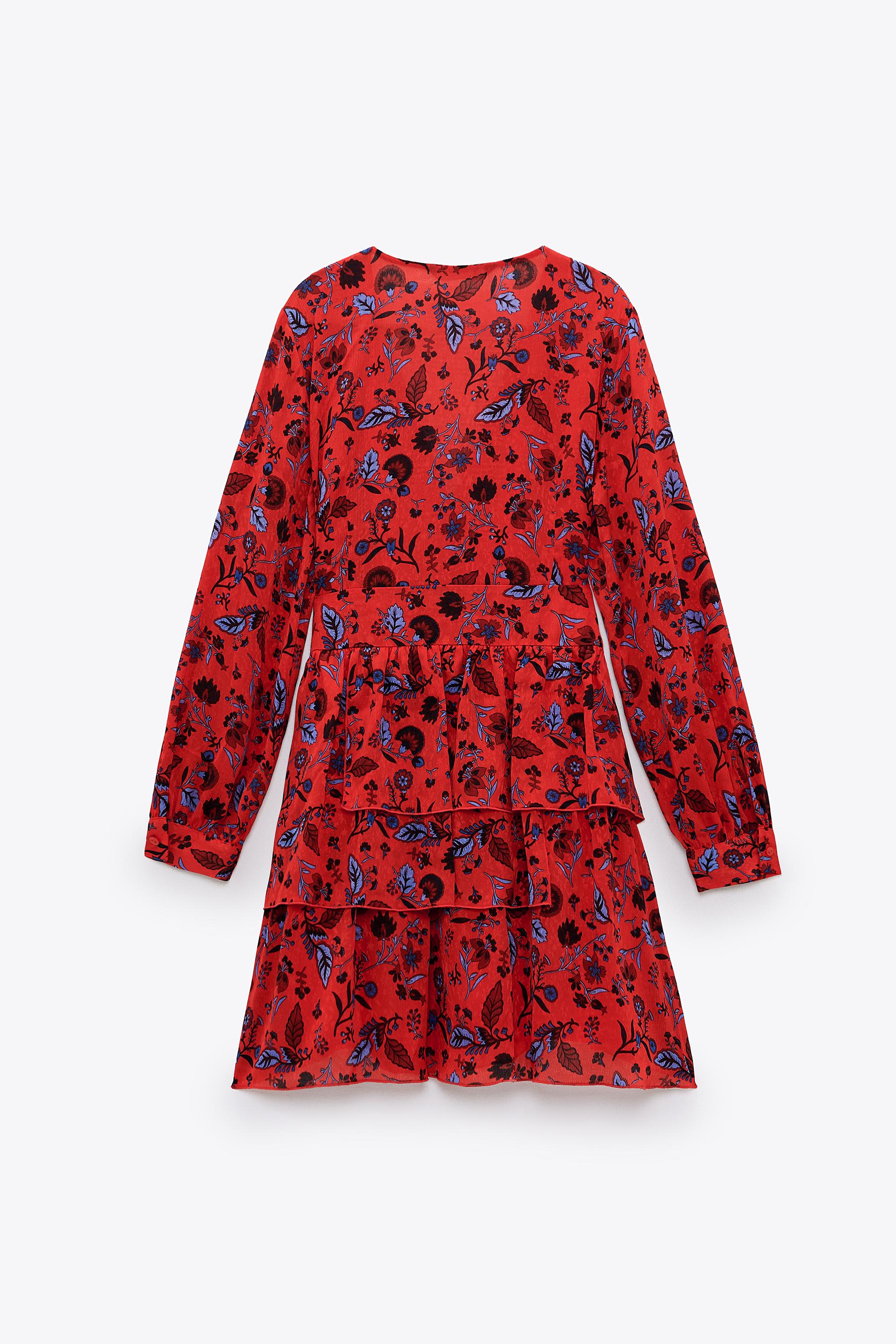 Zara FIRFIRLI DESENLİ ELBİSE 78531562330 Zara FIRFIRLI DESENLİ ELBİSE 78531562330