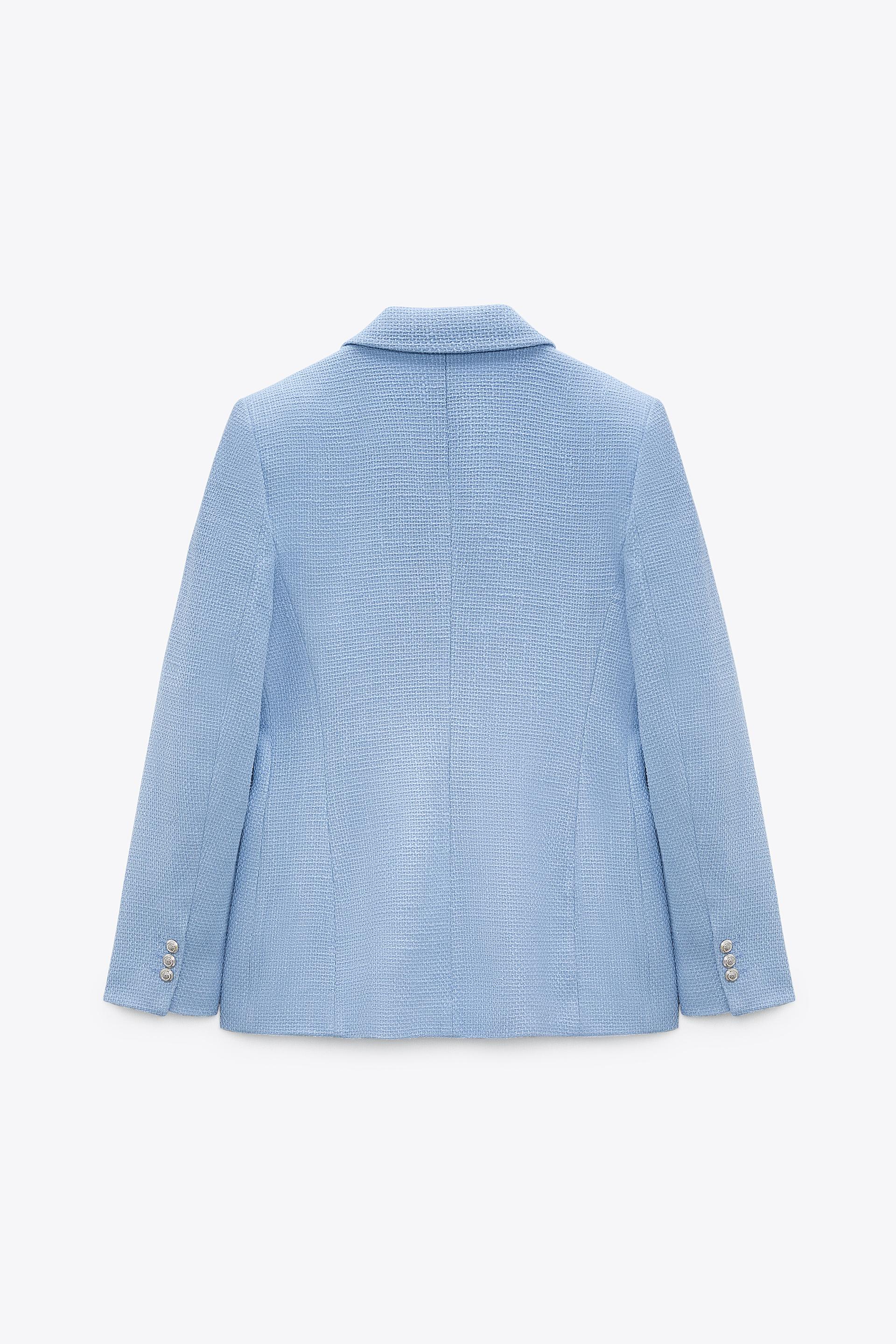 textured double breasted blazer zara