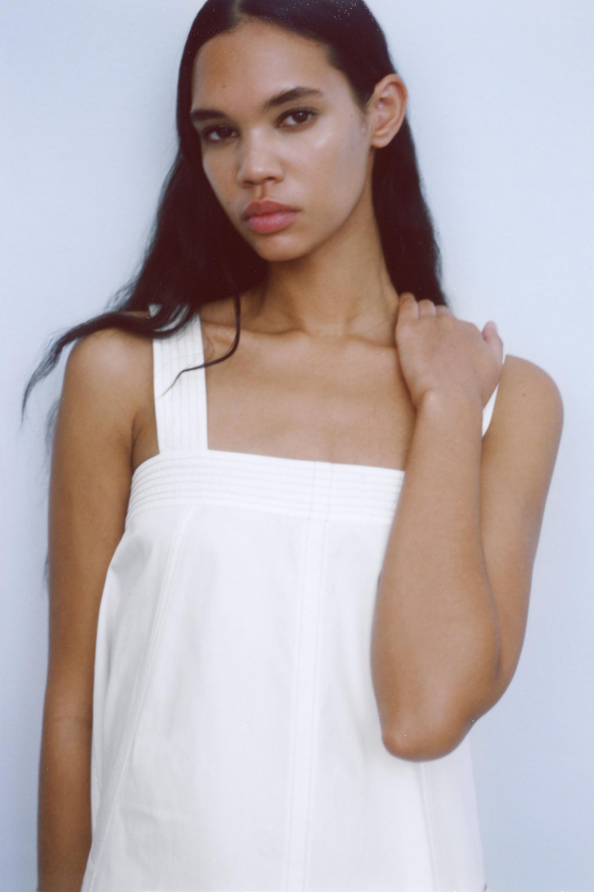 Zara topstitched dress clearance
