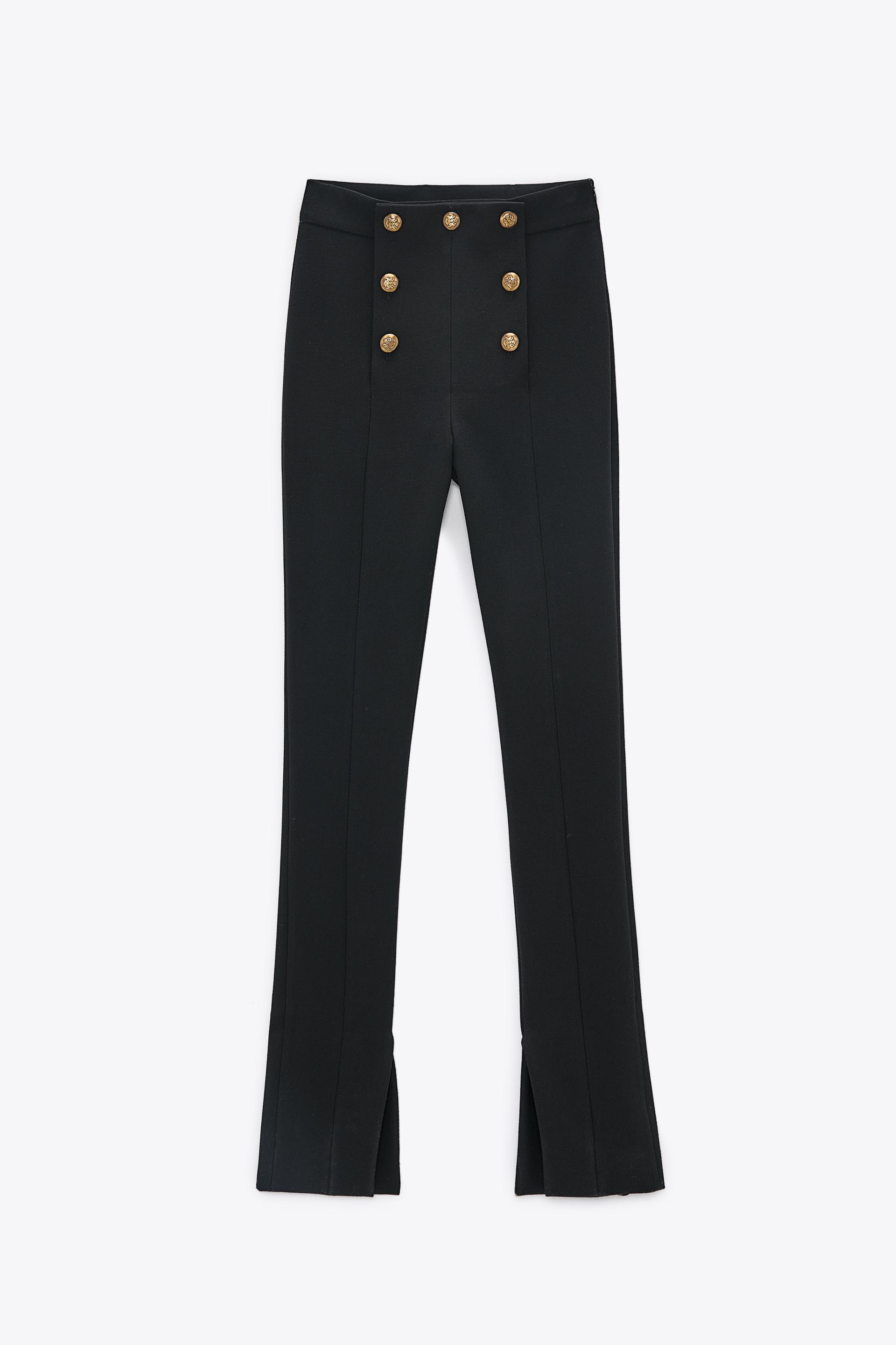 zara buttoned leggings