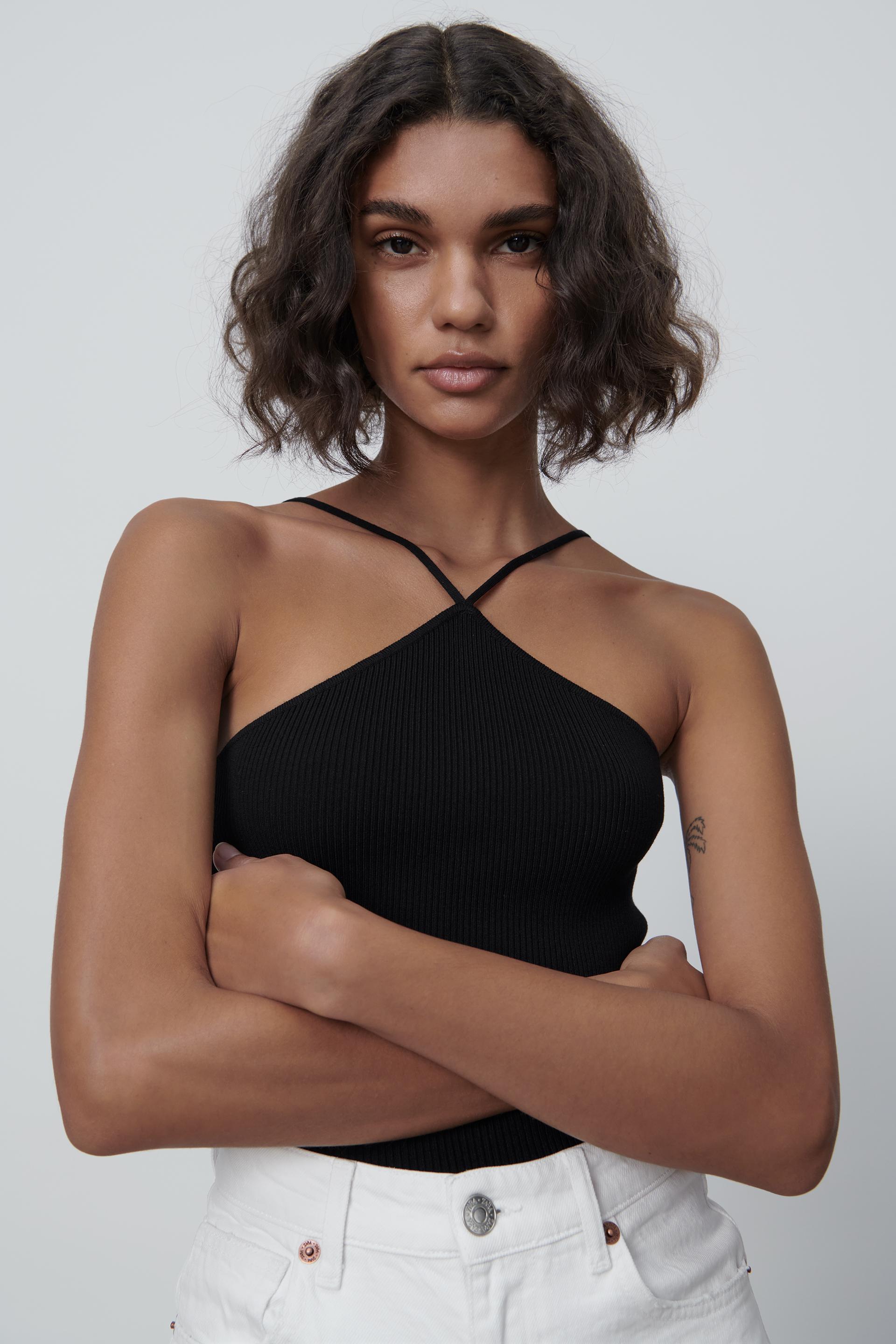 Zara CUTOUT KNIT TOP 92674052800