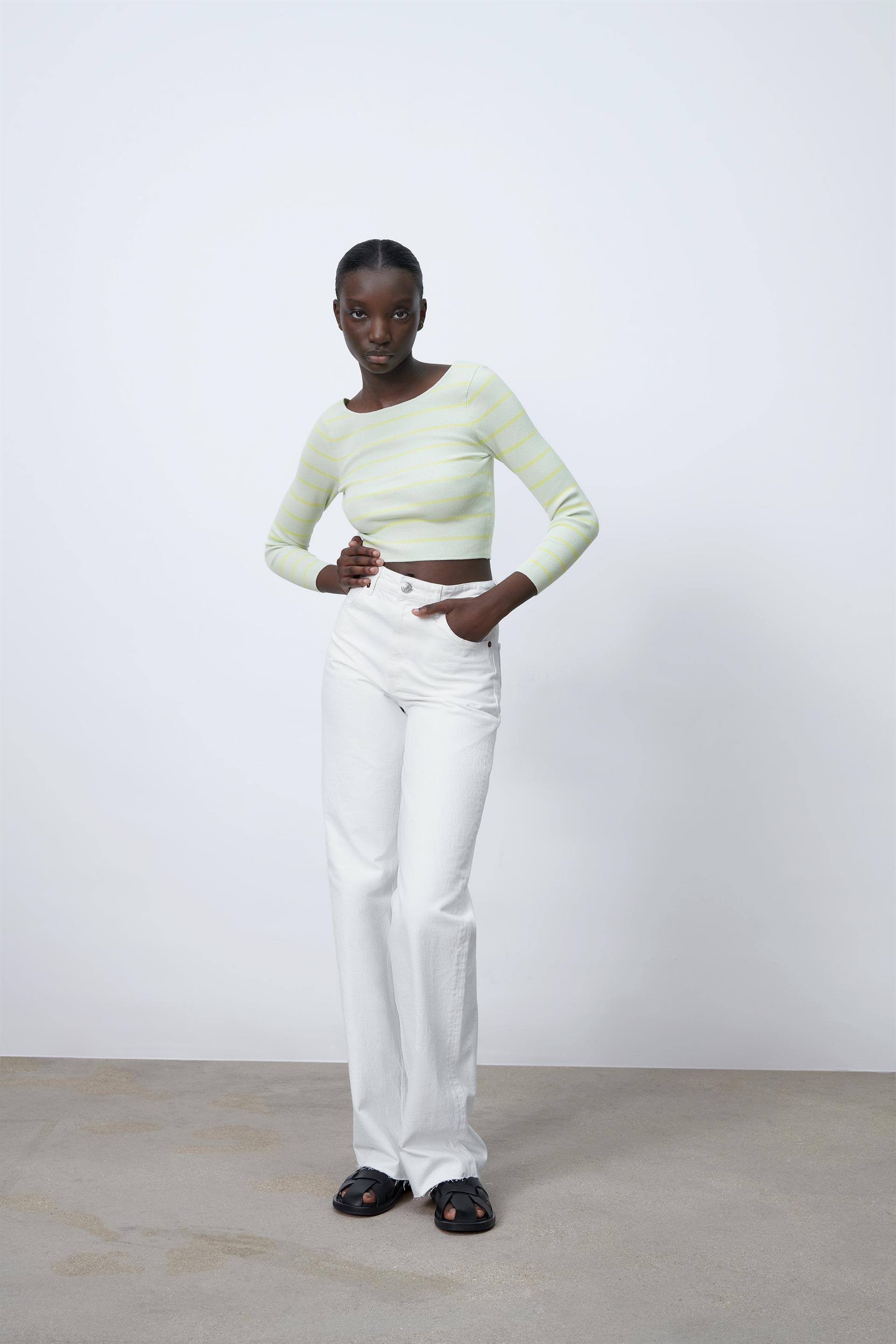 Zara STRIPED KNIT TOP 99423341423