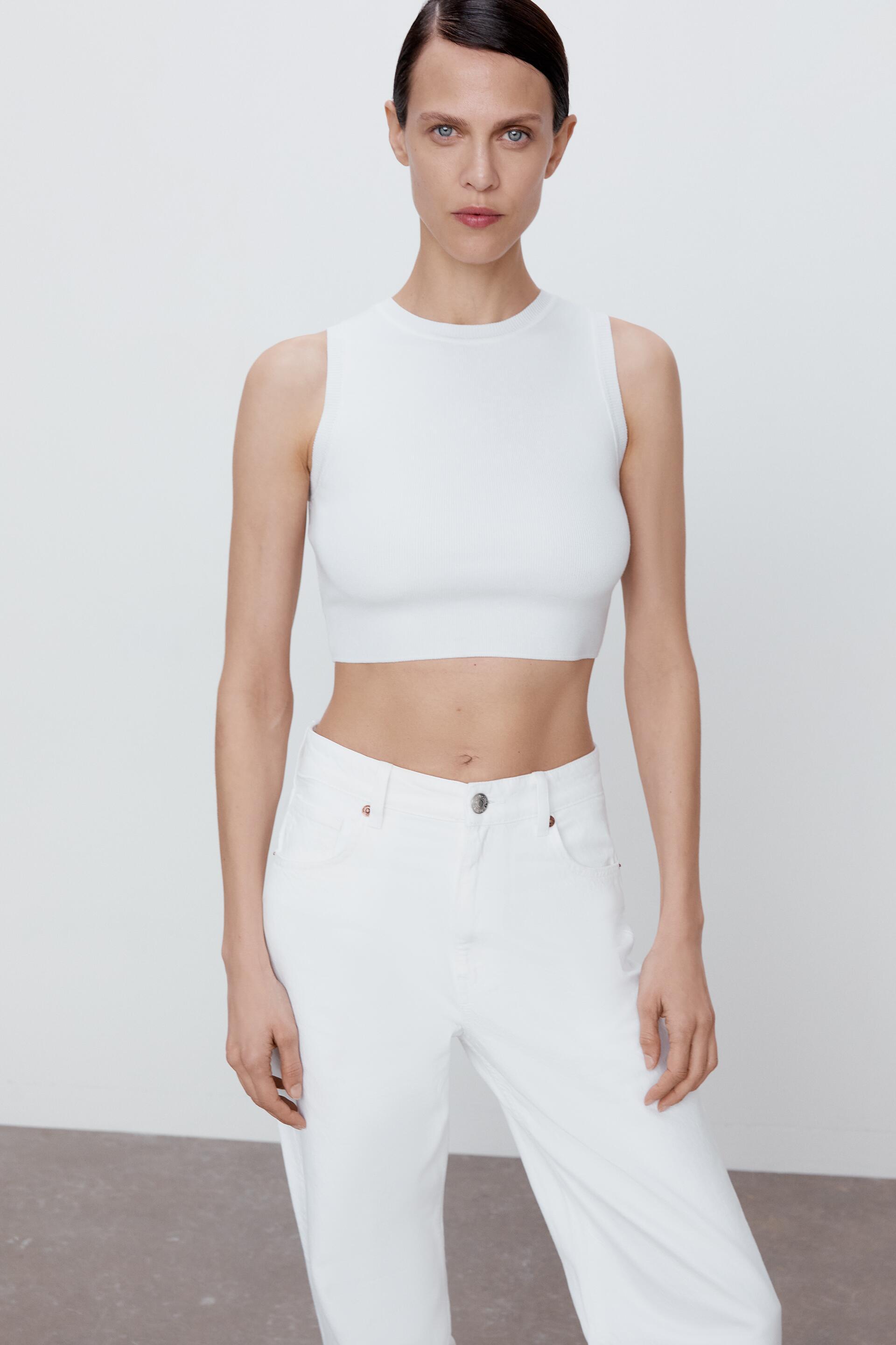 Zara KNIT CROP TOP 142449646250