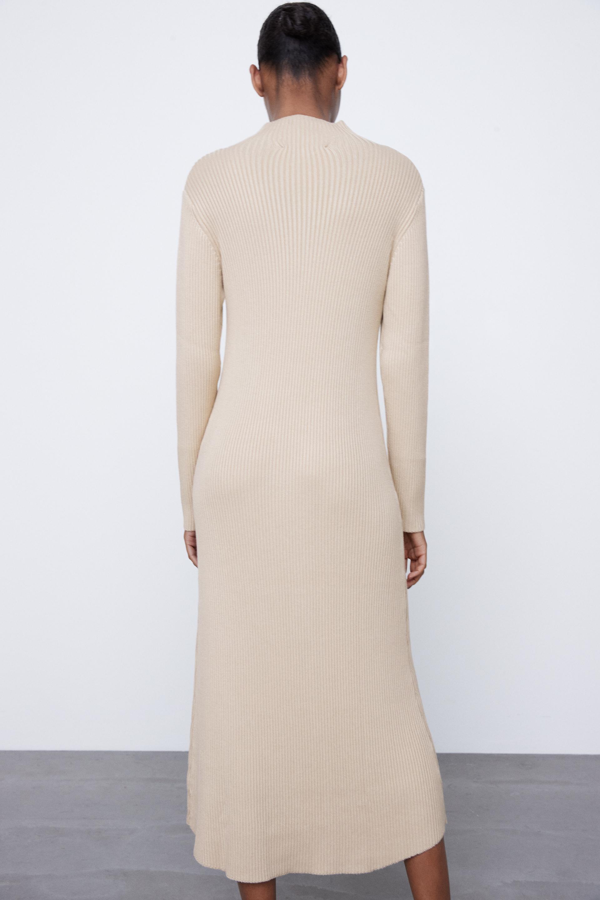 Zara RIBBED KNIT DRESS 78523129725