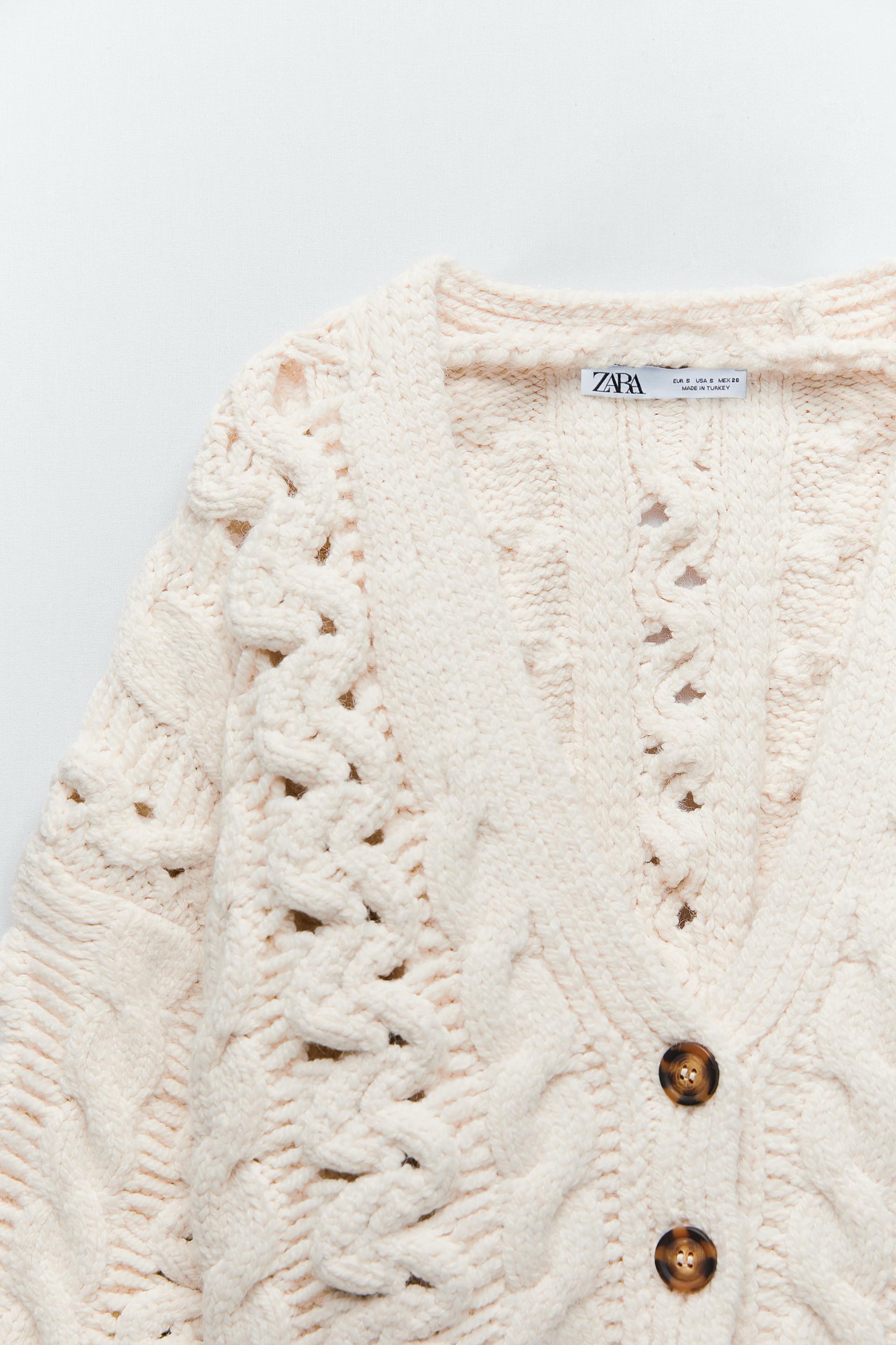 Zara CABLE KNIT CARDIGAN 88241857712