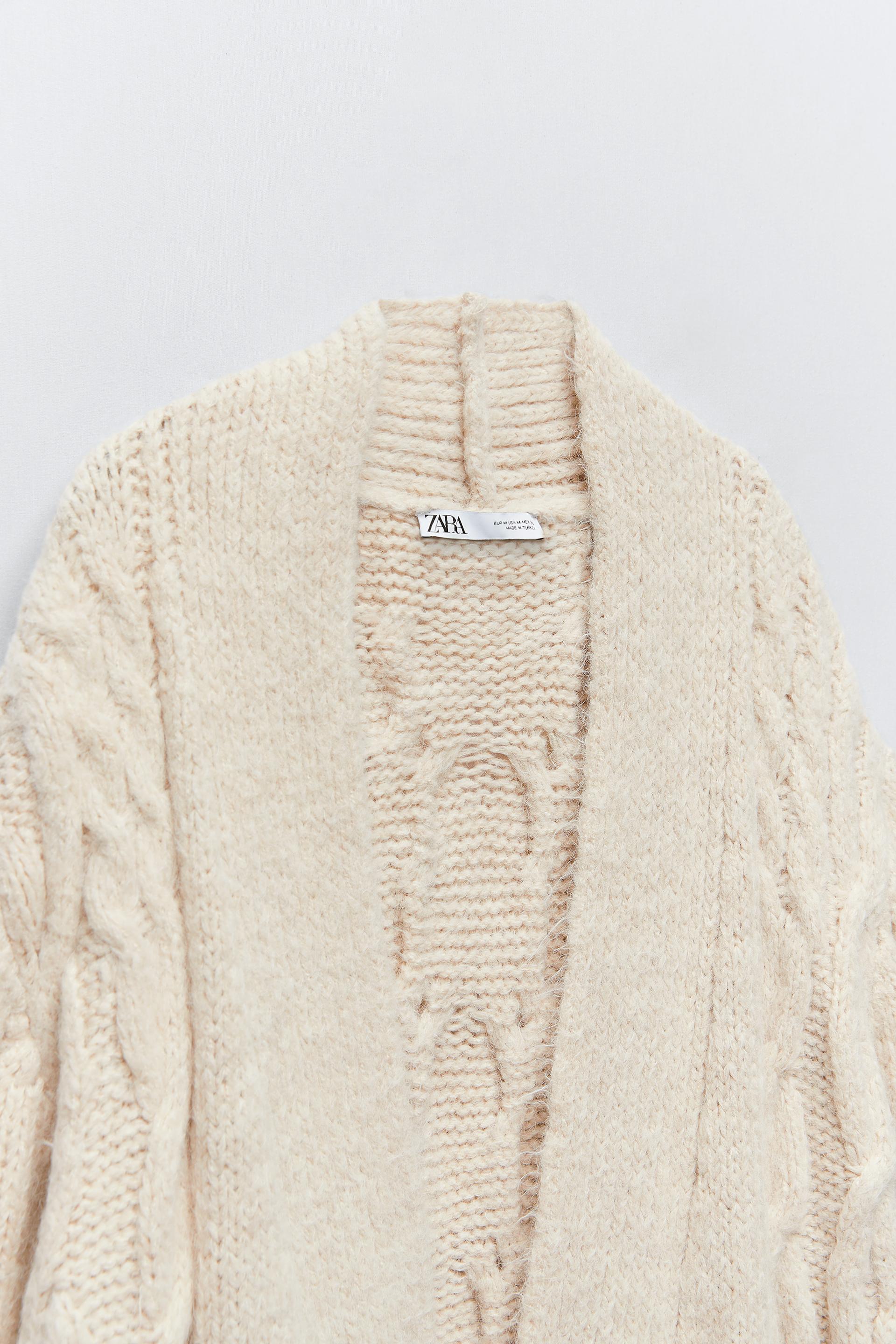 Zara CABLEKNIT JACKET 100213060712