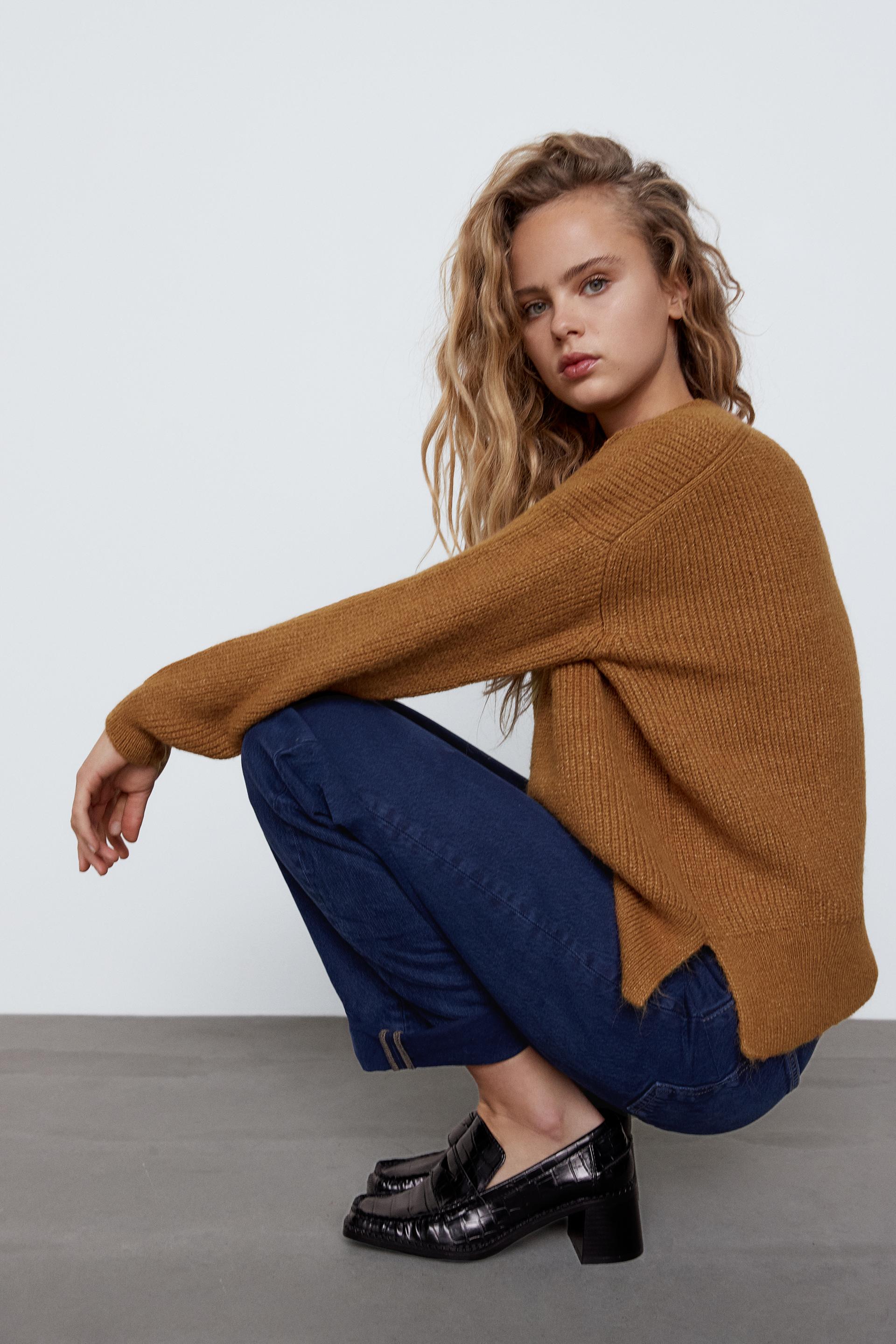 Zara PURL KNIT SWEATER 88242204183