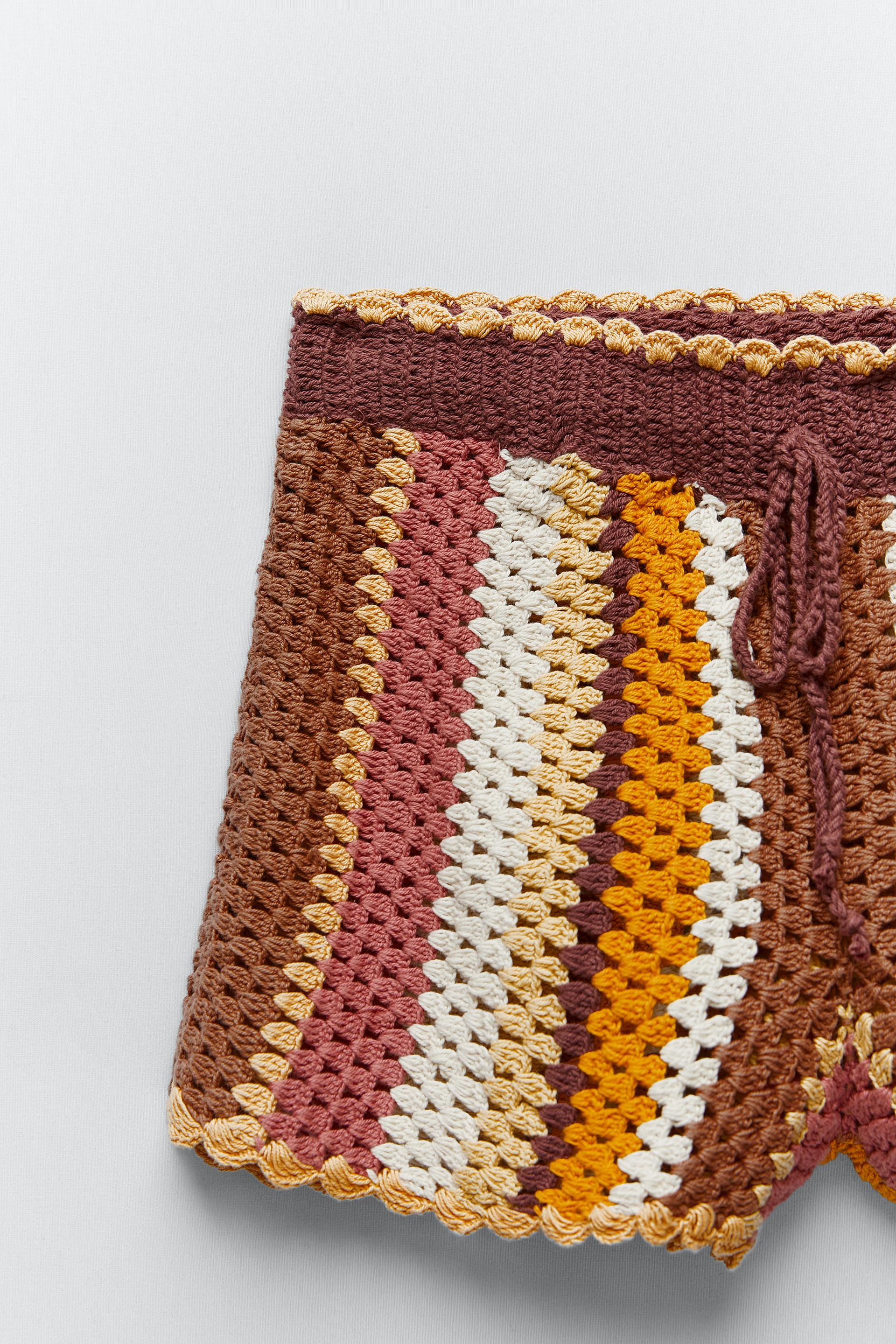 Zara CROCHET SHORTS 142449643050