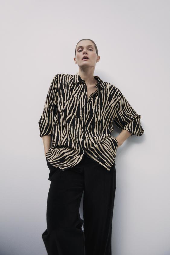 Zara ANIMAL PRINT SHIRT - 81016404-093-