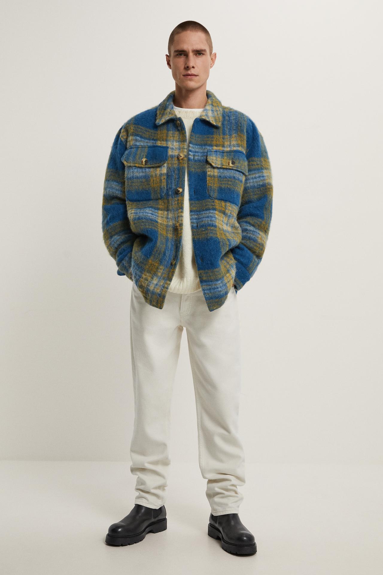 oversized checked overshirt zara