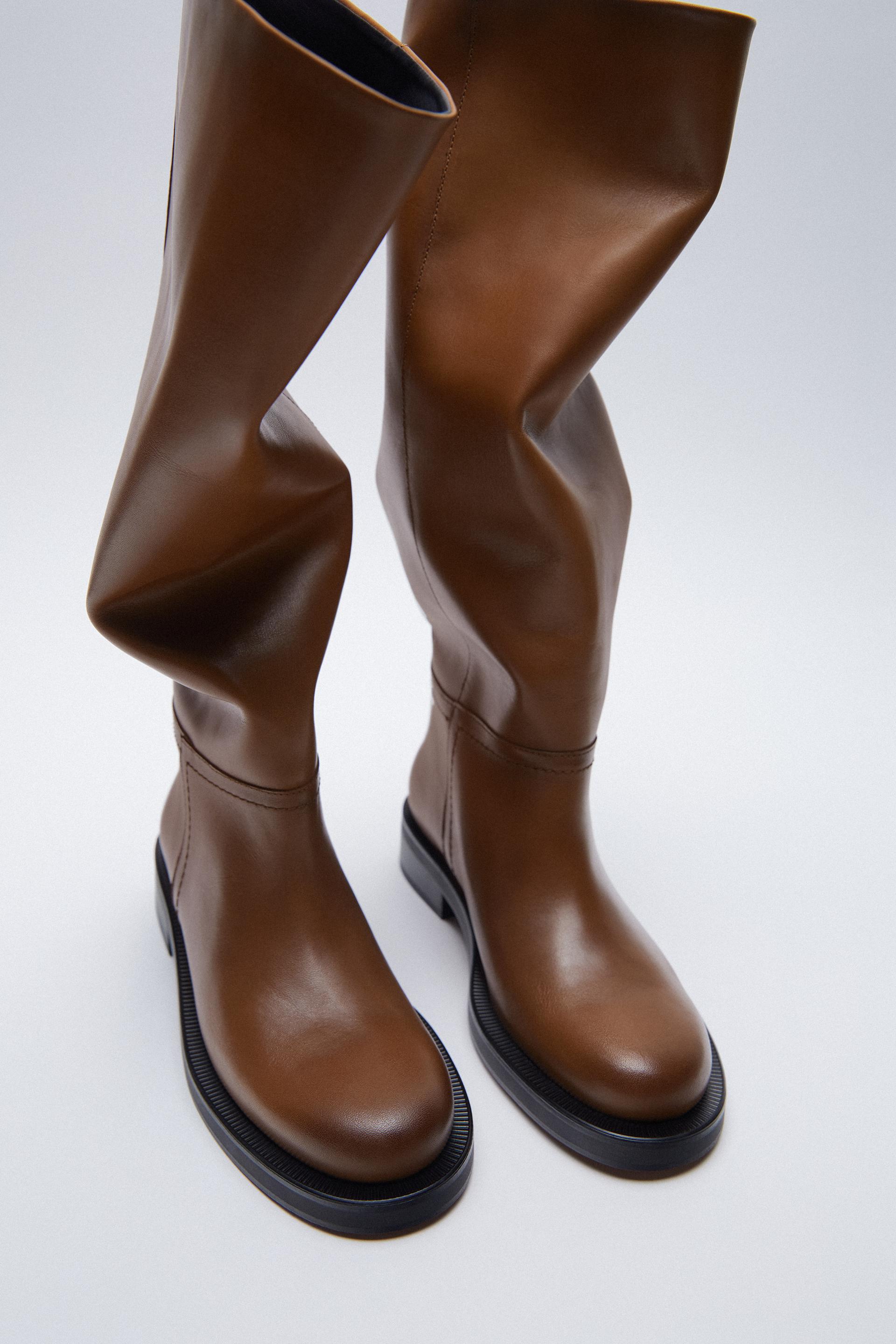 Zara CUISSARDES EN CUIR - 147639420-105- cuissarde cuir zara