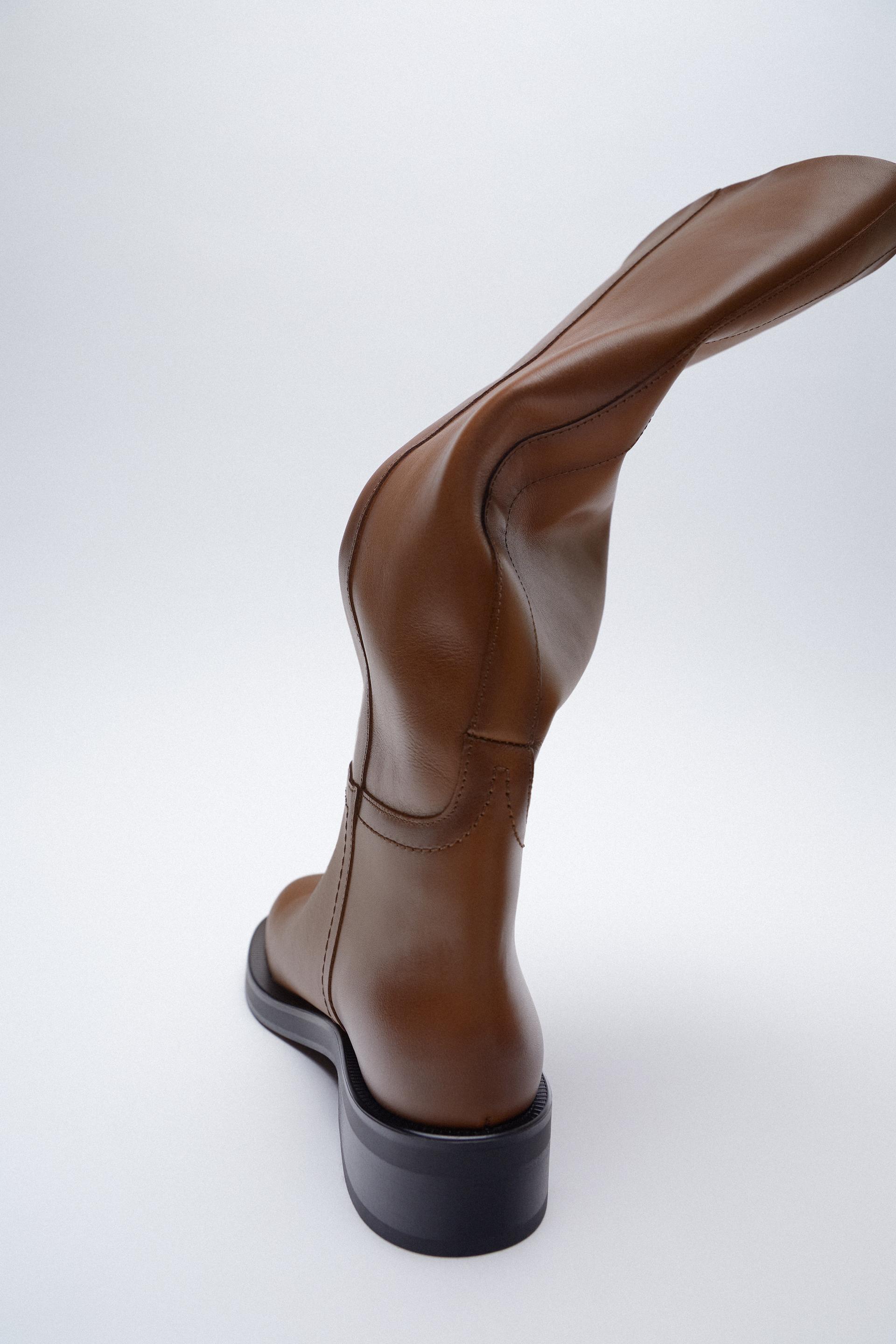 Zara CUISSARDES EN CUIR - 147639420-105- cuissarde cuir zara