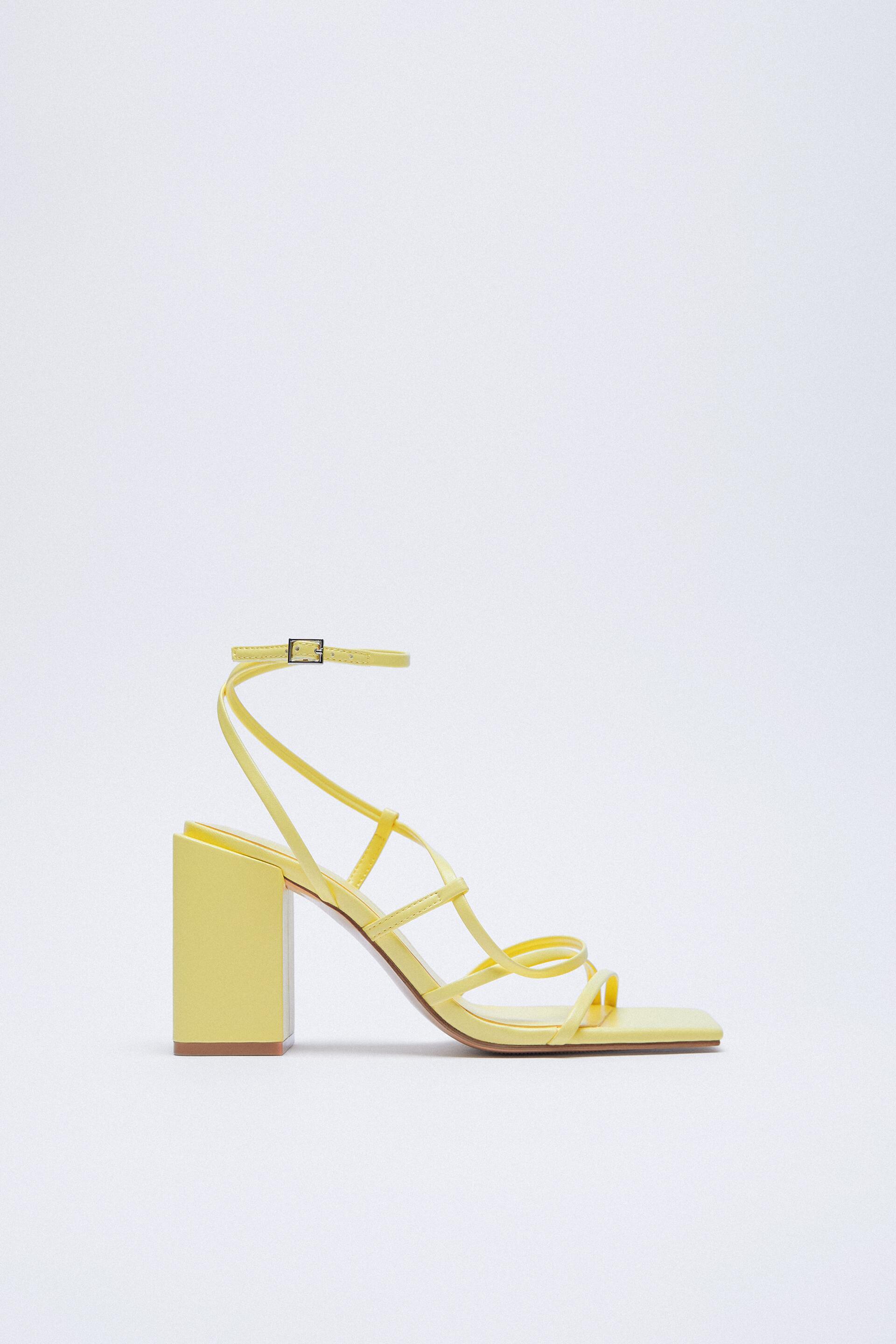 tied heeled sandals with square toe