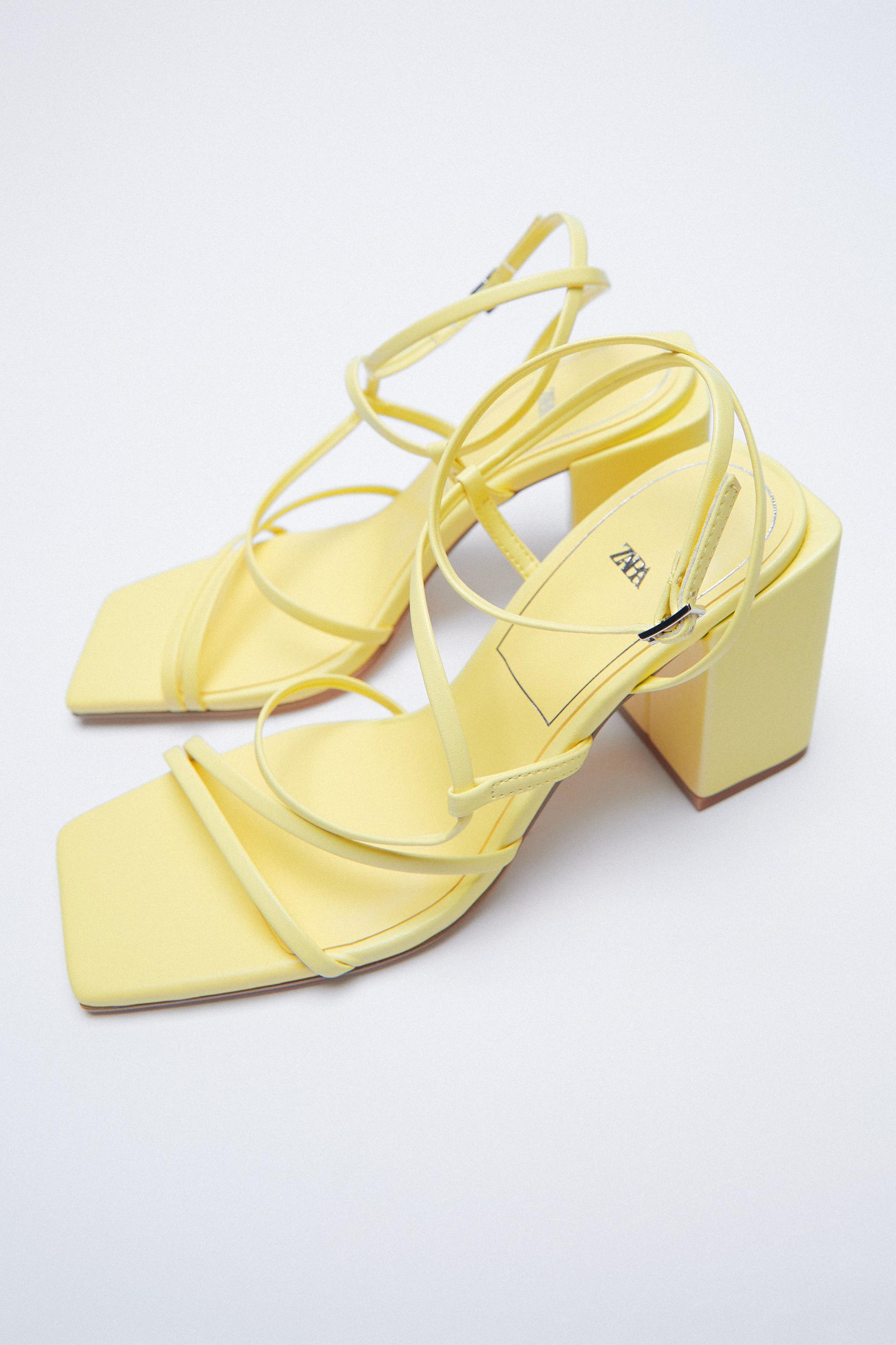 tied heeled sandals with square toe