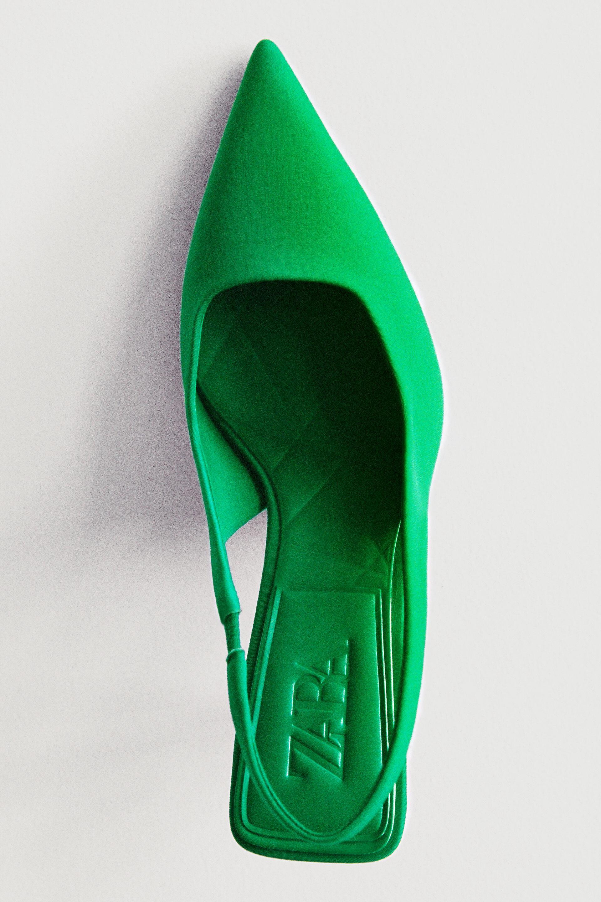 Zara Slingback туфли зеленые