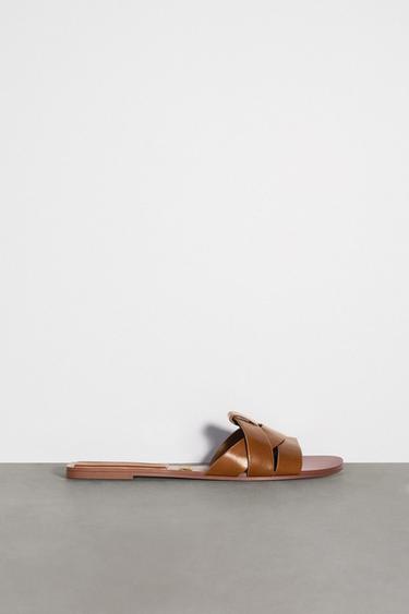 zara leather criss cross sandals