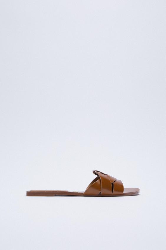 flat leather sandals with criss cross straps