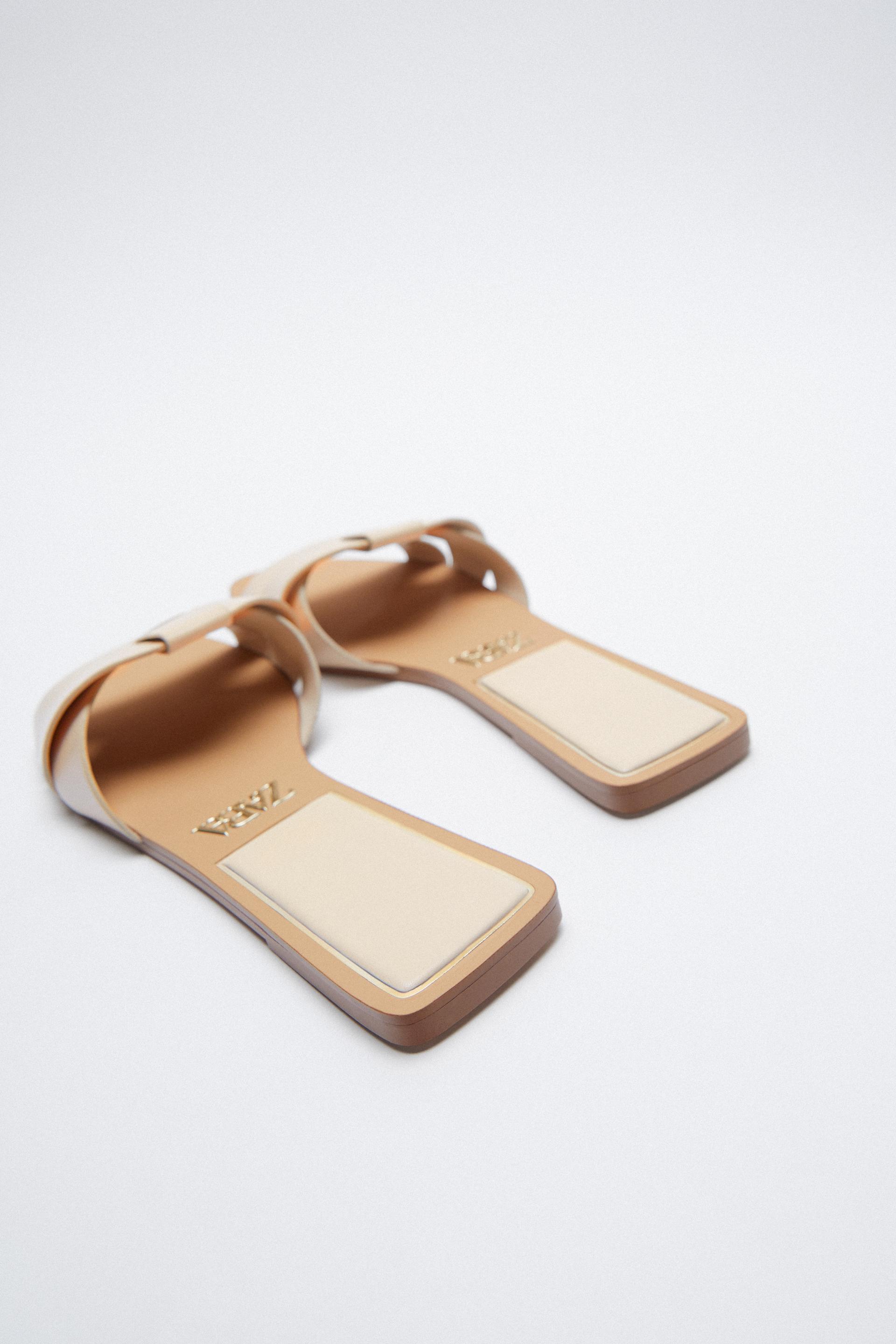zara leather criss cross sandals