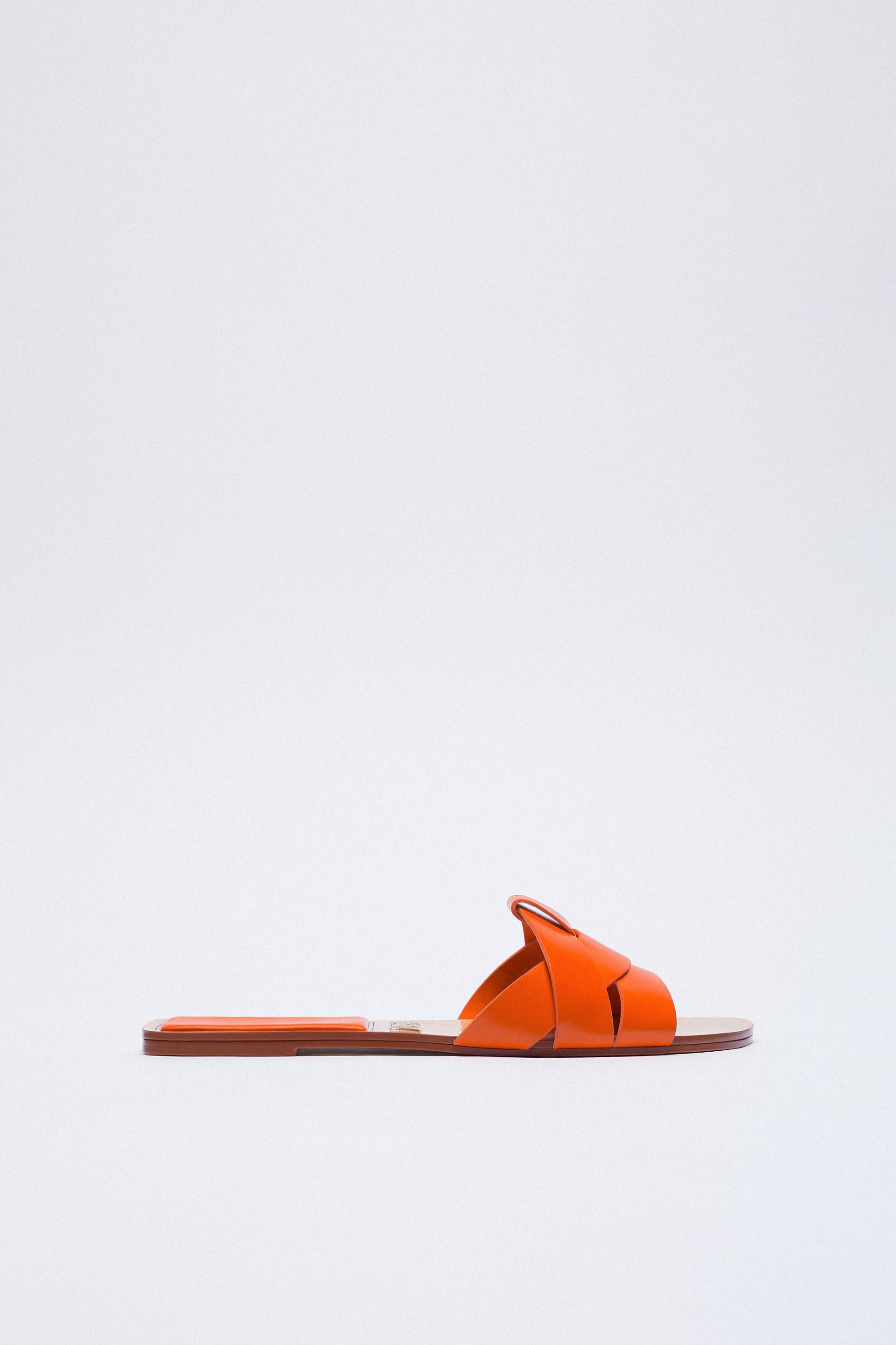 zara leather criss cross sandals