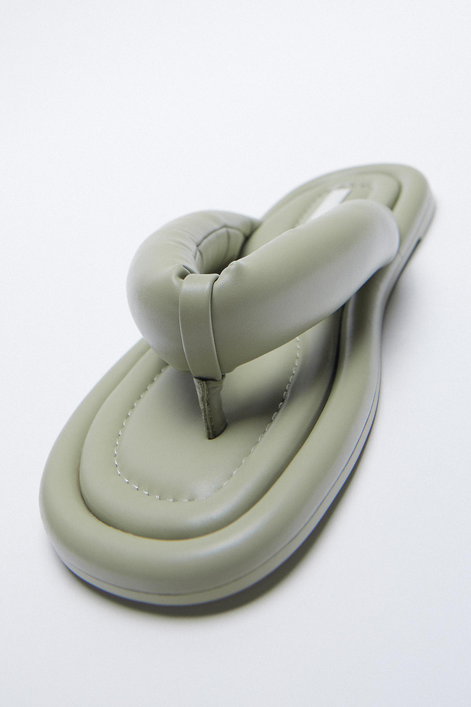 flat quilted sandals with platform sole