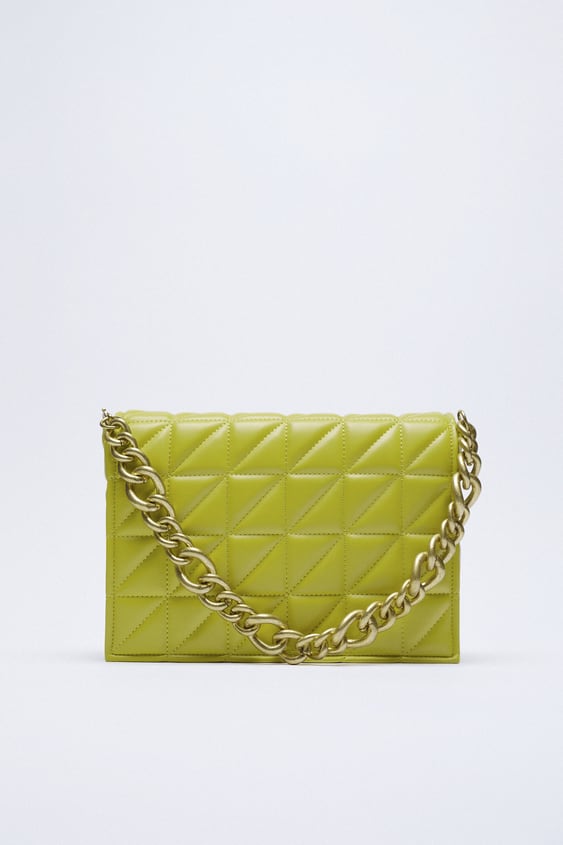 Zara QUILTED SHOULDER BAG WITH CHAIN - 125068180-097-3