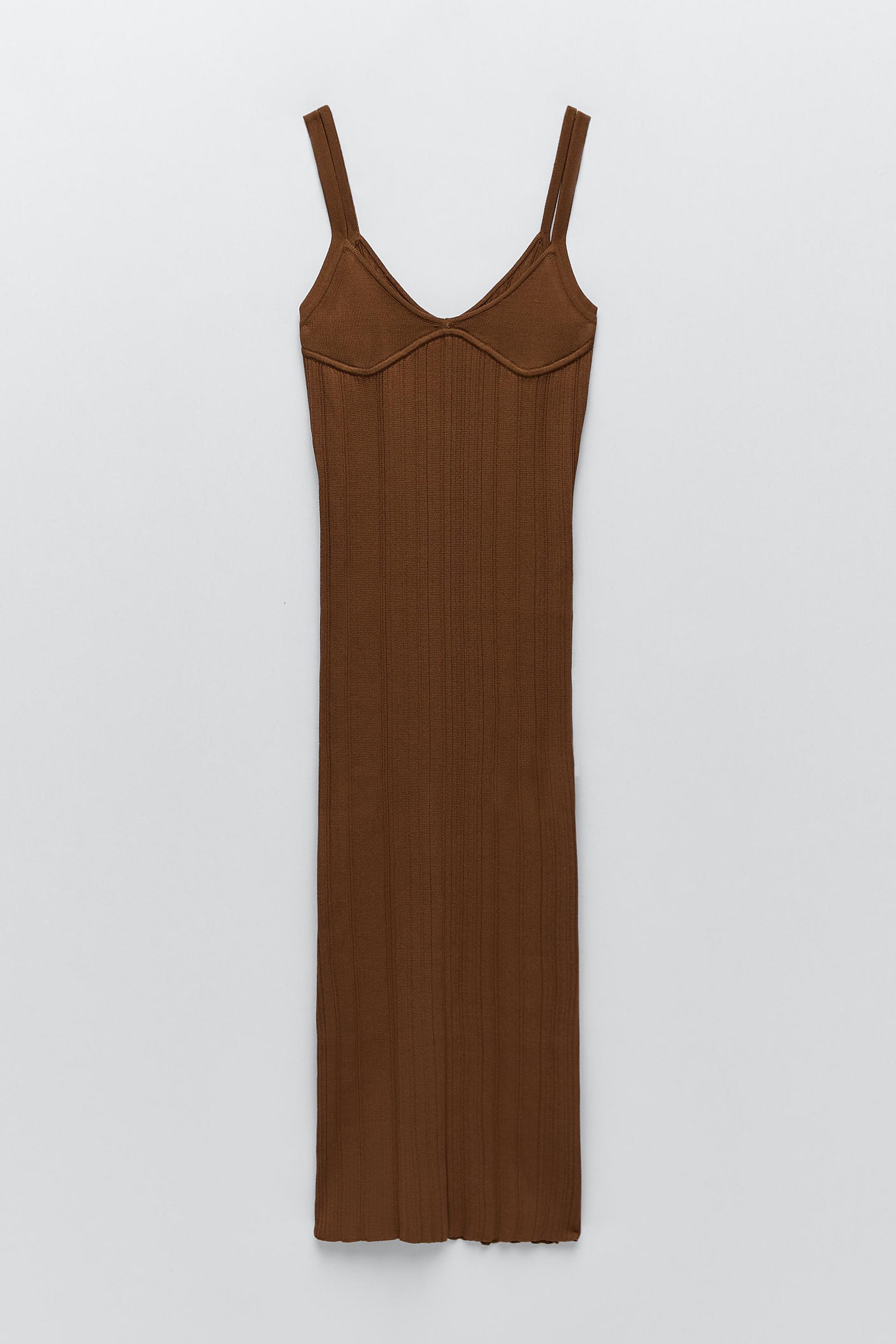 Zara KNIT MIDI DRESS 101168192705