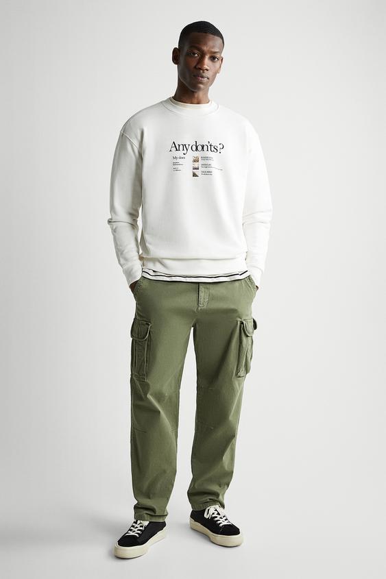 Zara Contrast Print Sweatshirt Zara Contrast Print Sweatshirt
