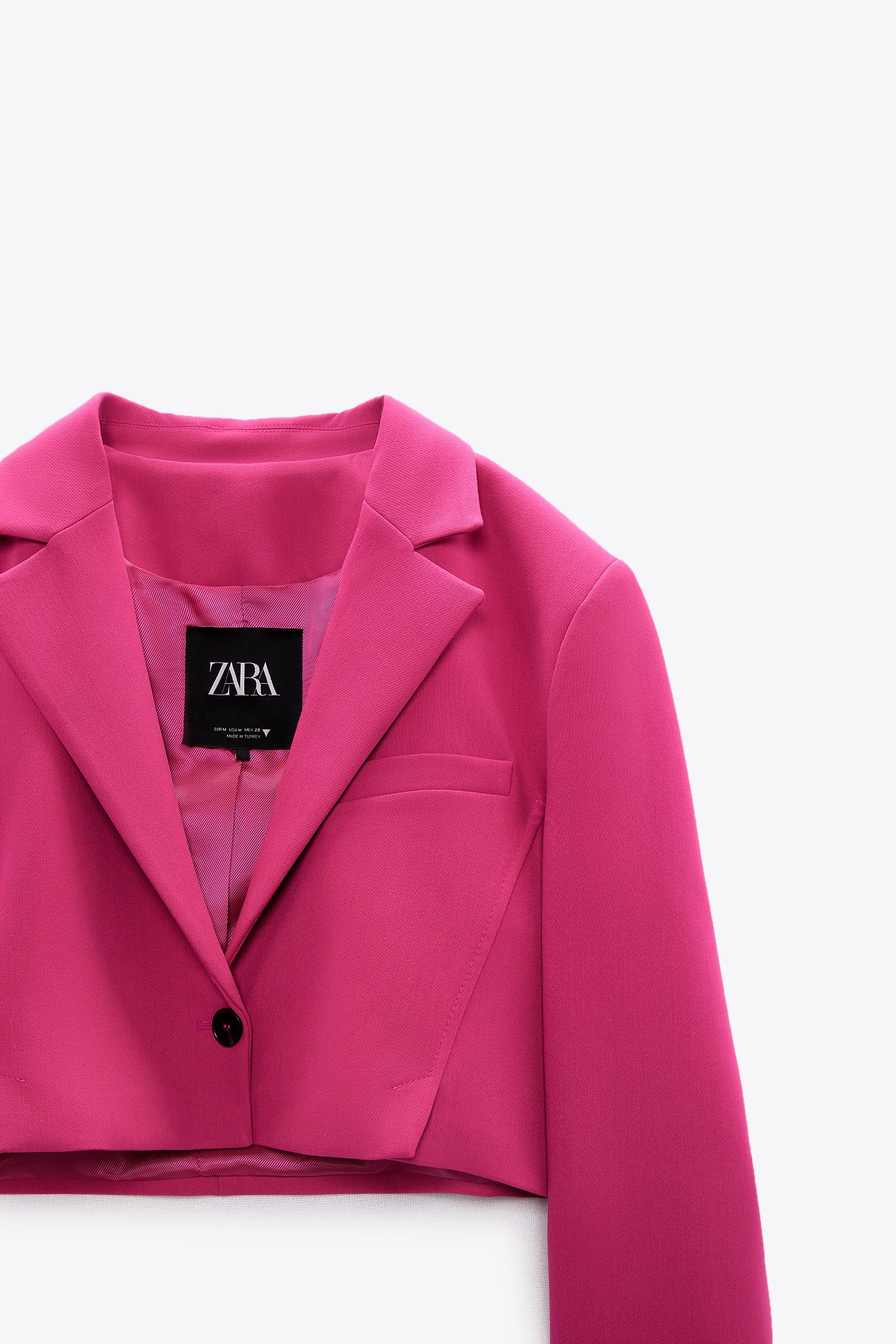 Zara Pink Cropped Blazer