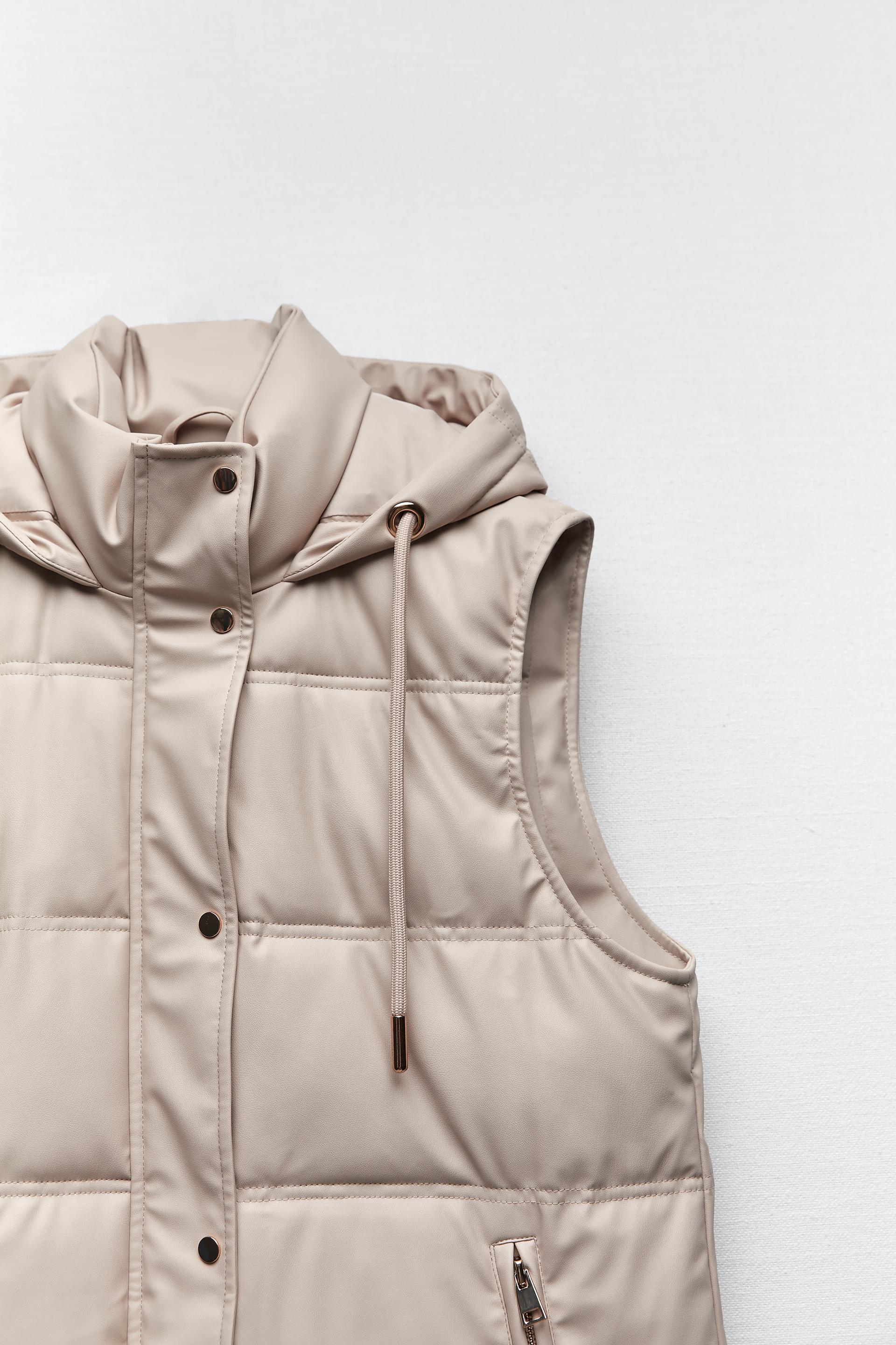 Vestir Chaqueton Sin Manga Hombre Zara Capucha Chaleco Acolchado