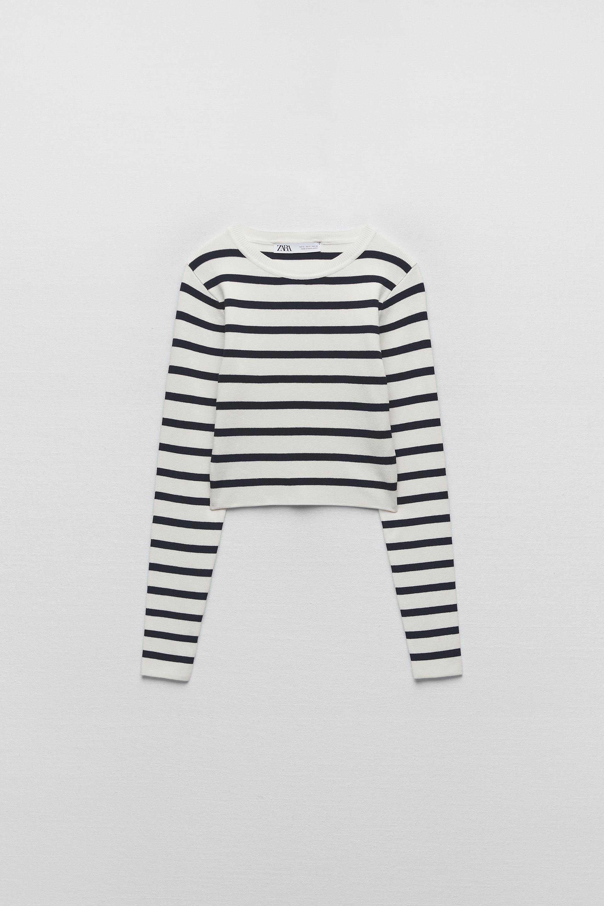 BASIC RIBBED KNIT SWEATER striped ZARA New Zealand