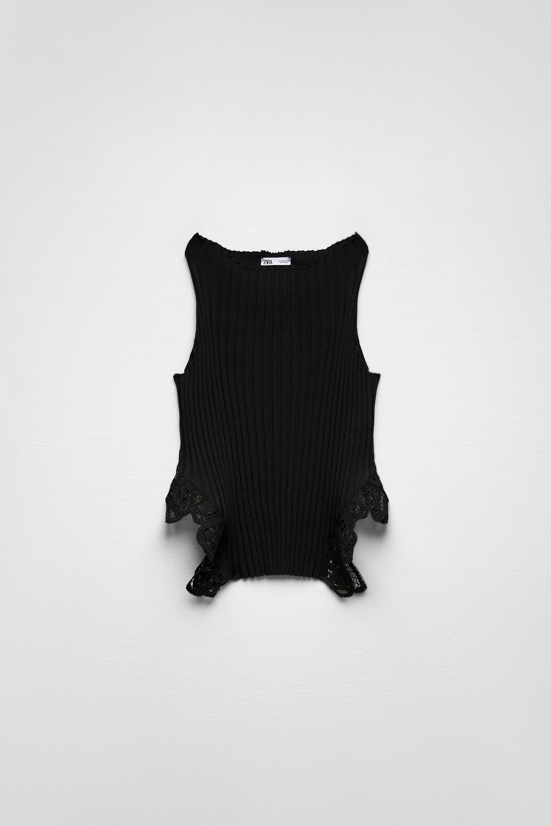 Zara KNIT TOP WITH MATCHING CROCHET DETAIL 213635758800