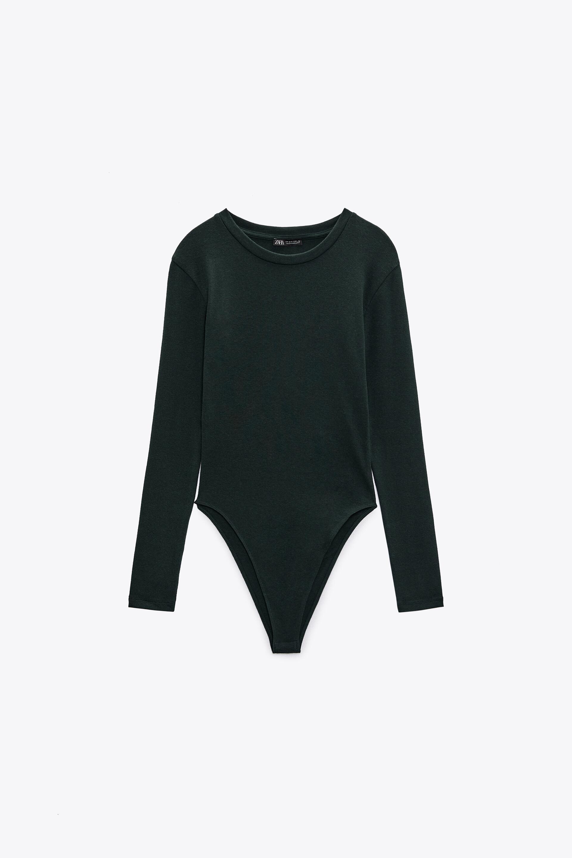 BODYSUIT WITH LONG SLEEVES Green ZARA Australia