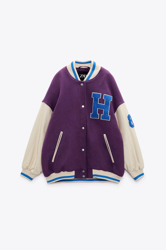 Zara Purple Varsity Jacket atelieryuwa.ciao.jp